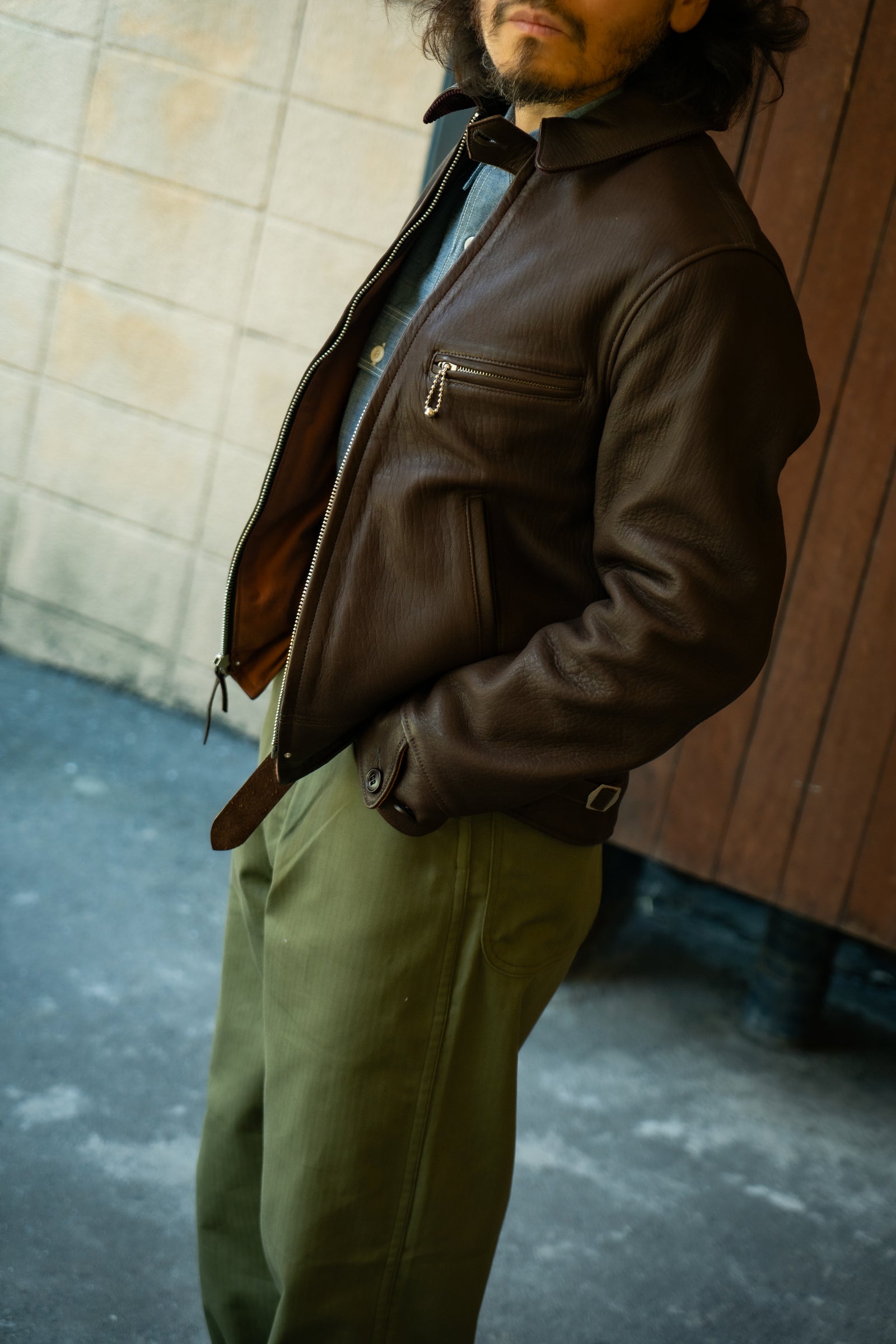 30s LEATHER SPORTS JACKET / FREEMAN (DEERSKIN) Gallery Image 8