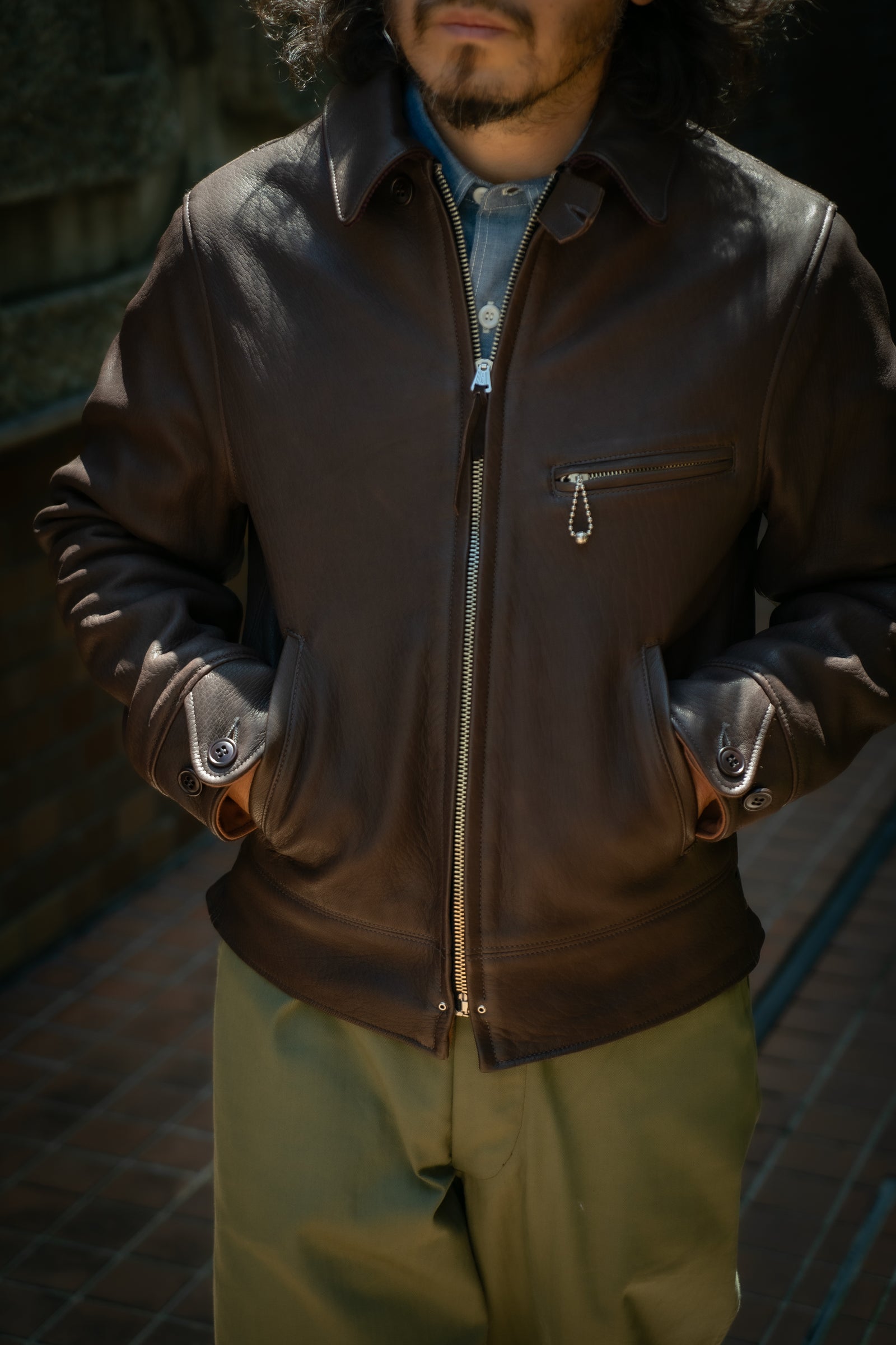 30s LEATHER SPORTS JACKET / FREEMAN (DEERSKIN) Gallery Image 6