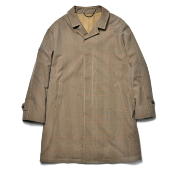 PLAID-CHECK RAIN WEATHER COAT