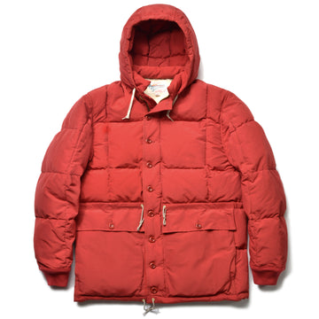 COTTON/NYLON HOODED DOWN JACKET
