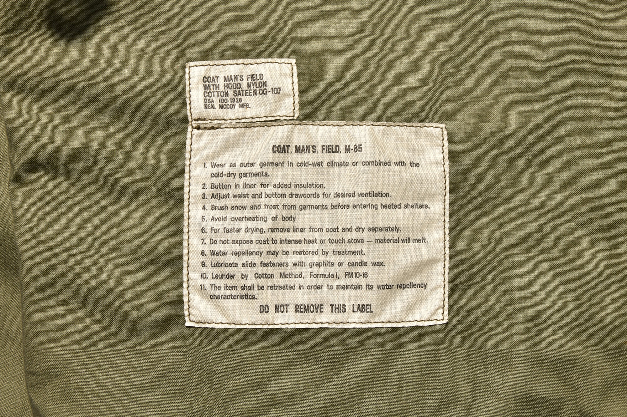 COAT, MAN'S, FIELD, M-65 / EARLY MODEL