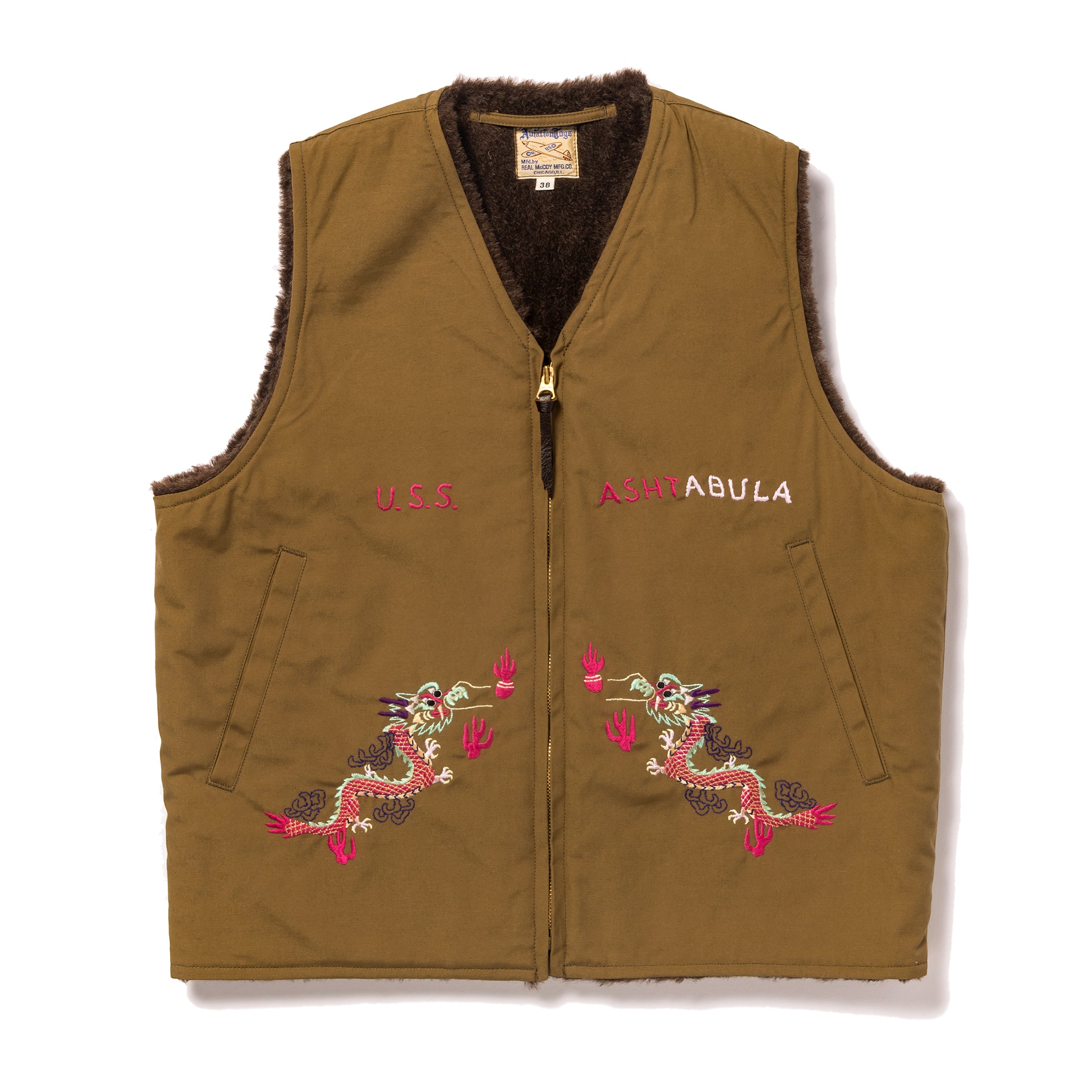kuuuuu【Acka】tulle vest satin ALPACA VEST / USS ASHTABULA – The Real McCoy's
