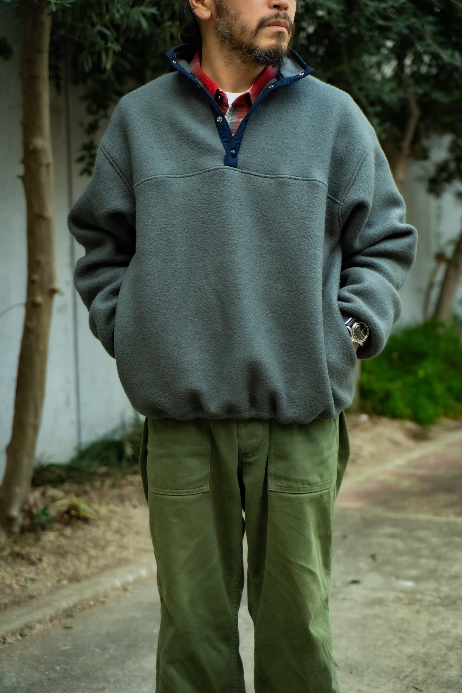 SNAP FRONT PULL-OVER FLEECE Gallery Image 1