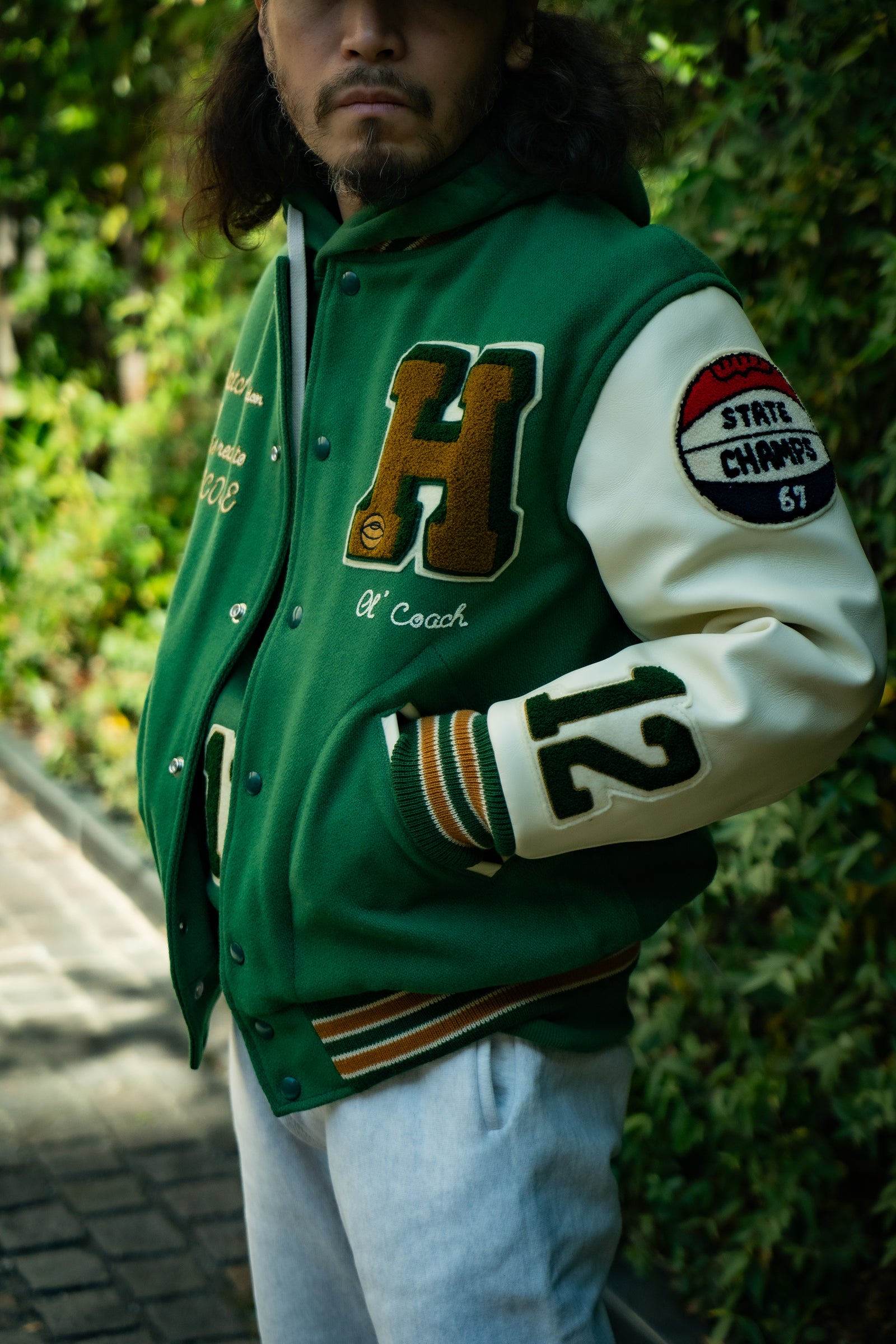WOOL VARSITY JACKET / SHAMROCKS Gallery Image 1