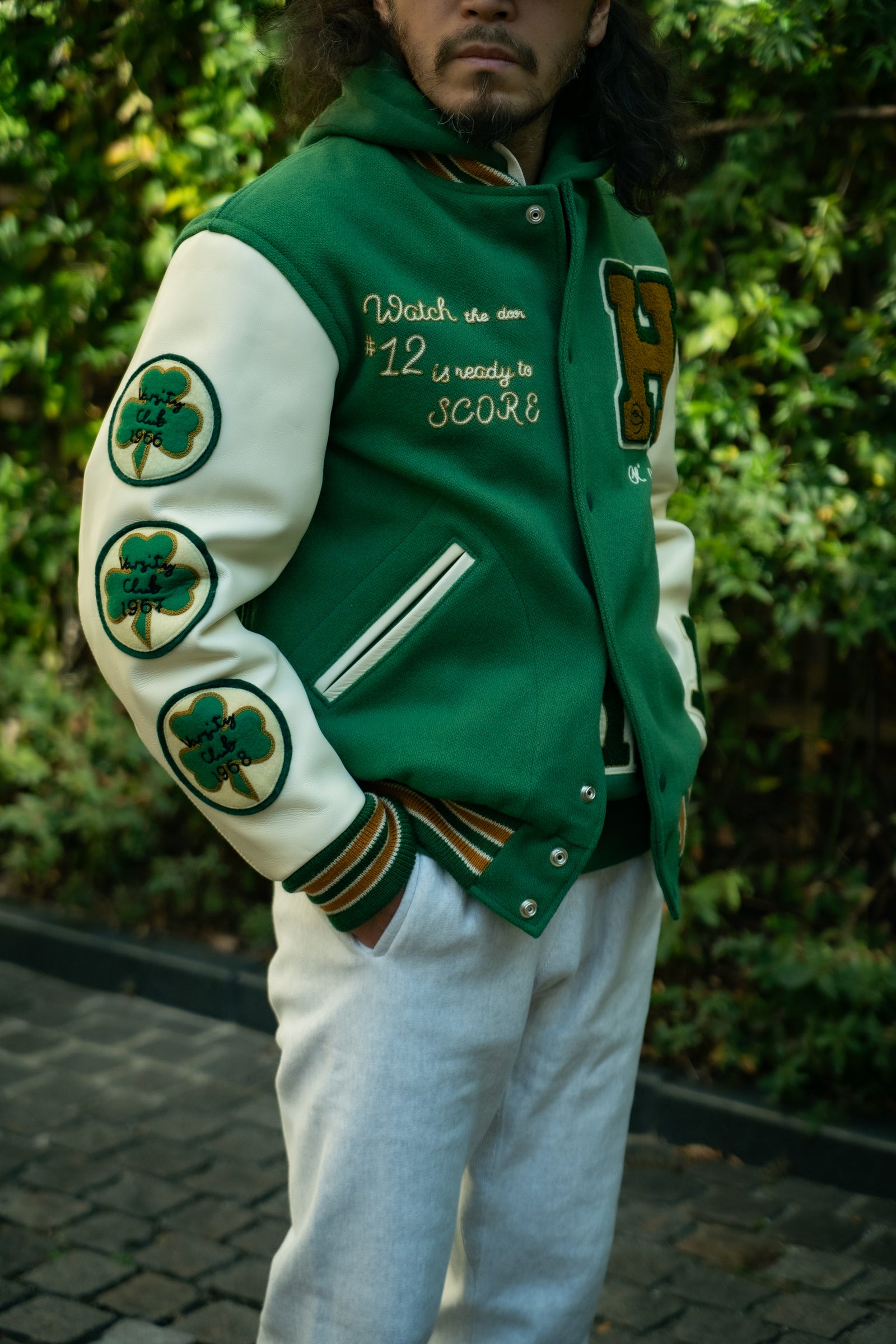 WOOL VARSITY JACKET / SHAMROCKS Gallery Image 9