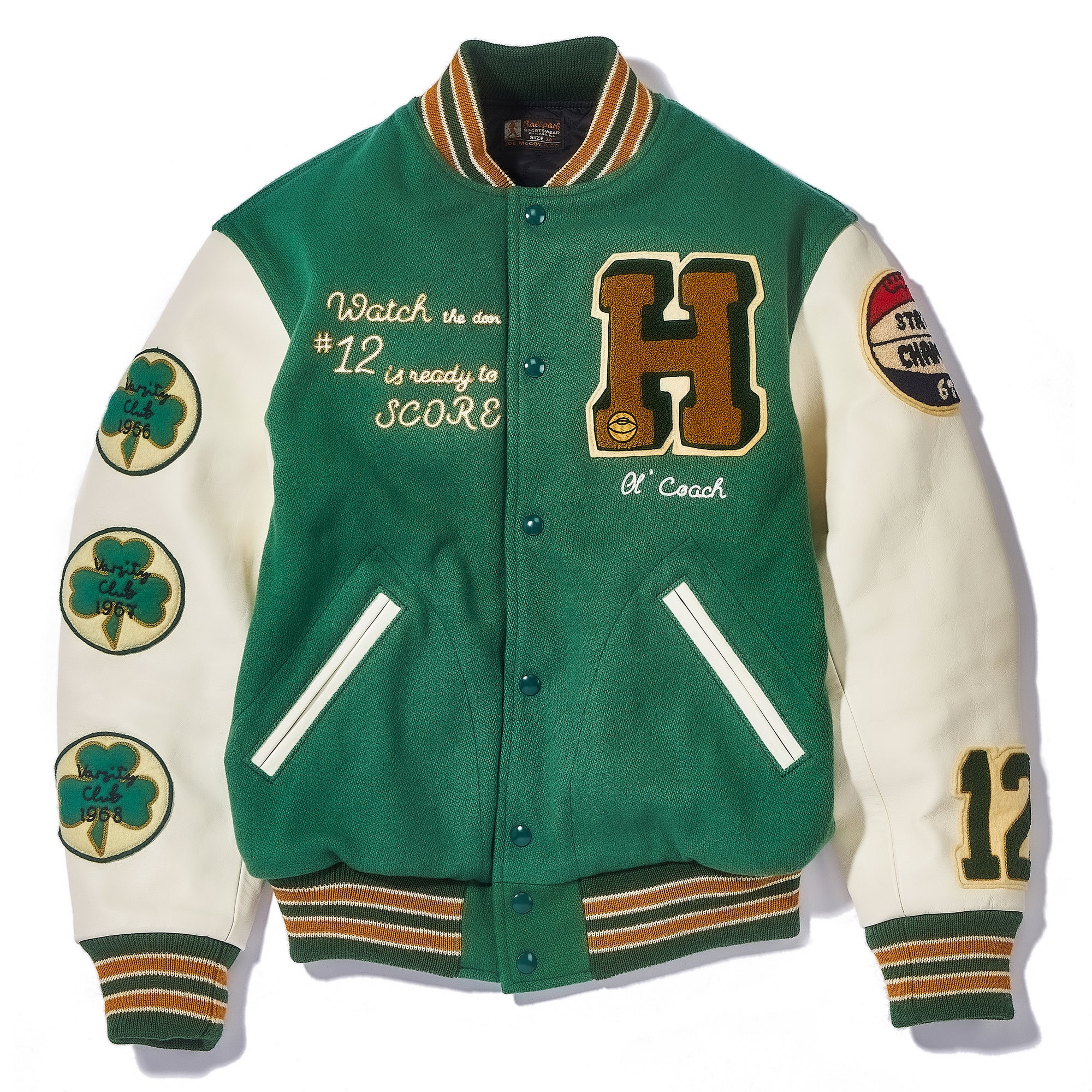 WOOL VARSITY JACKET / SHAMROCKS