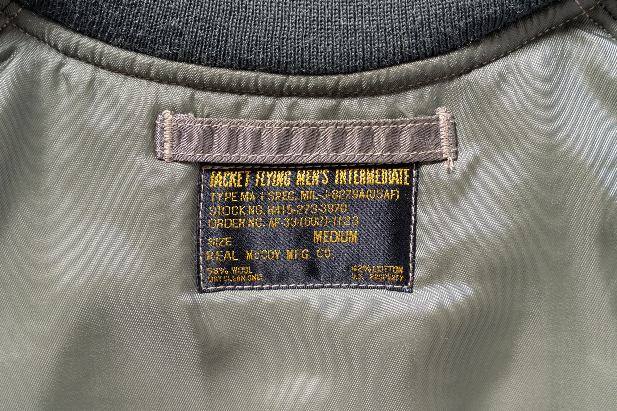 TYPE MA-1 REAL McCOY MFG. CO. / DECAL