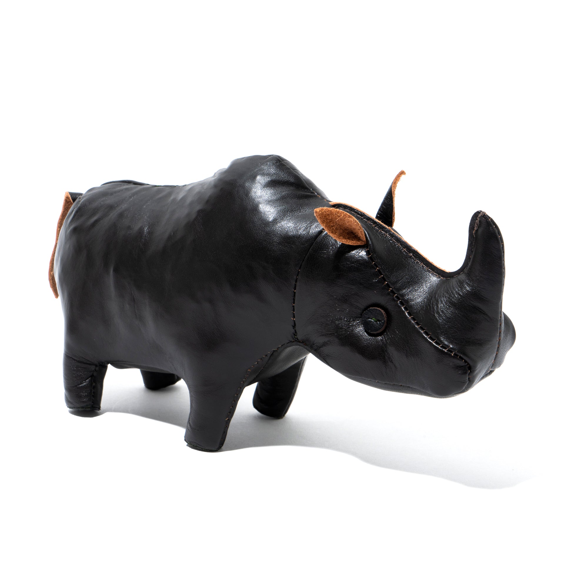 HANDCRAFTED HORSEHIDE ANIMALS - RHINO