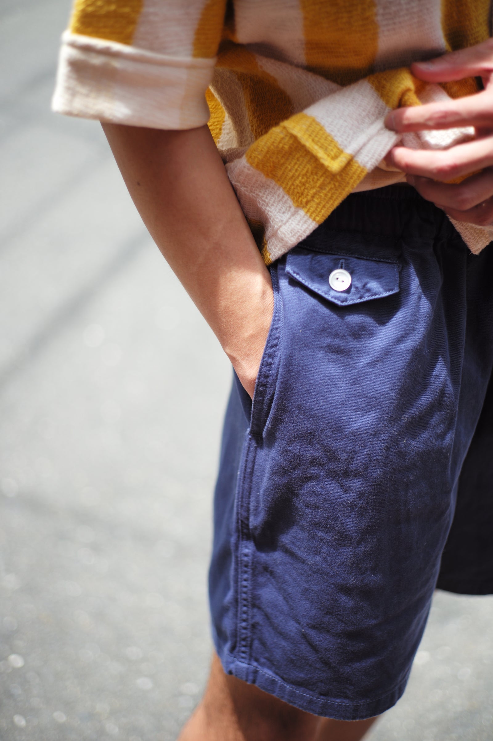 COTTON DRILL SWIM SHORTS (OVER-DYED) Gallery Image 2