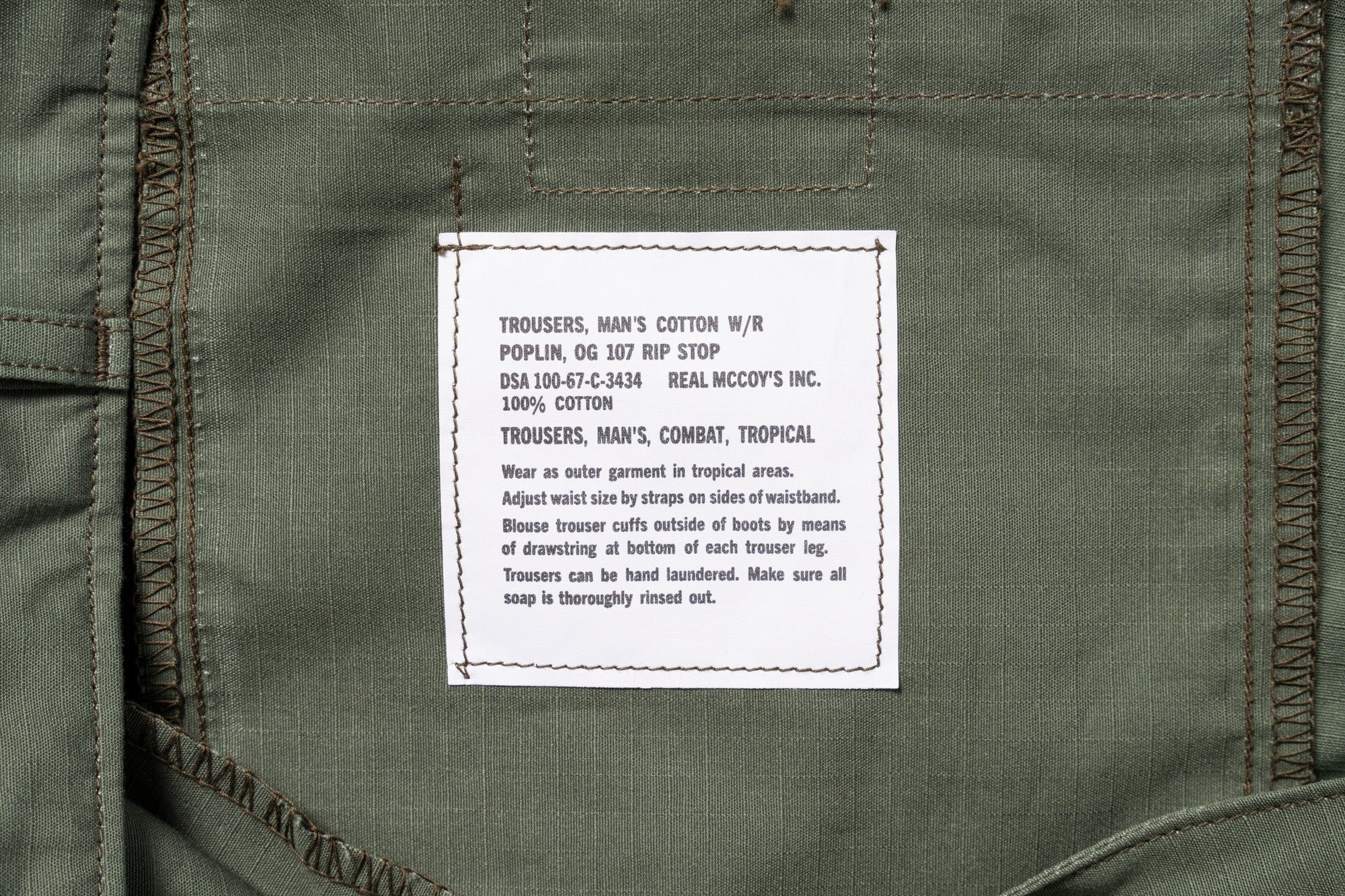 TROUSERS, MAN’S, COTTON RIP-STOP POPLIN