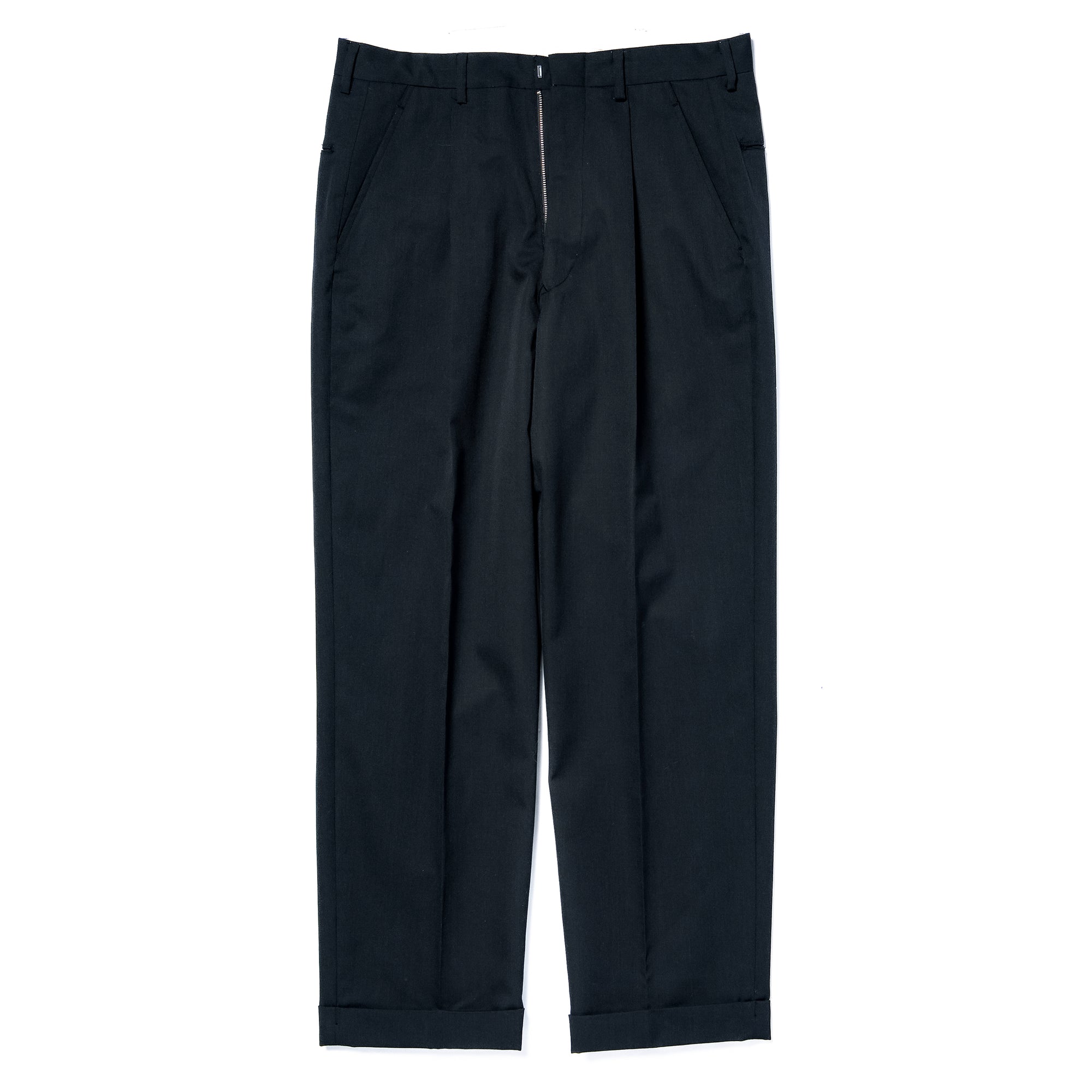 SINGLE-PLEAT WOOL TROUSERS