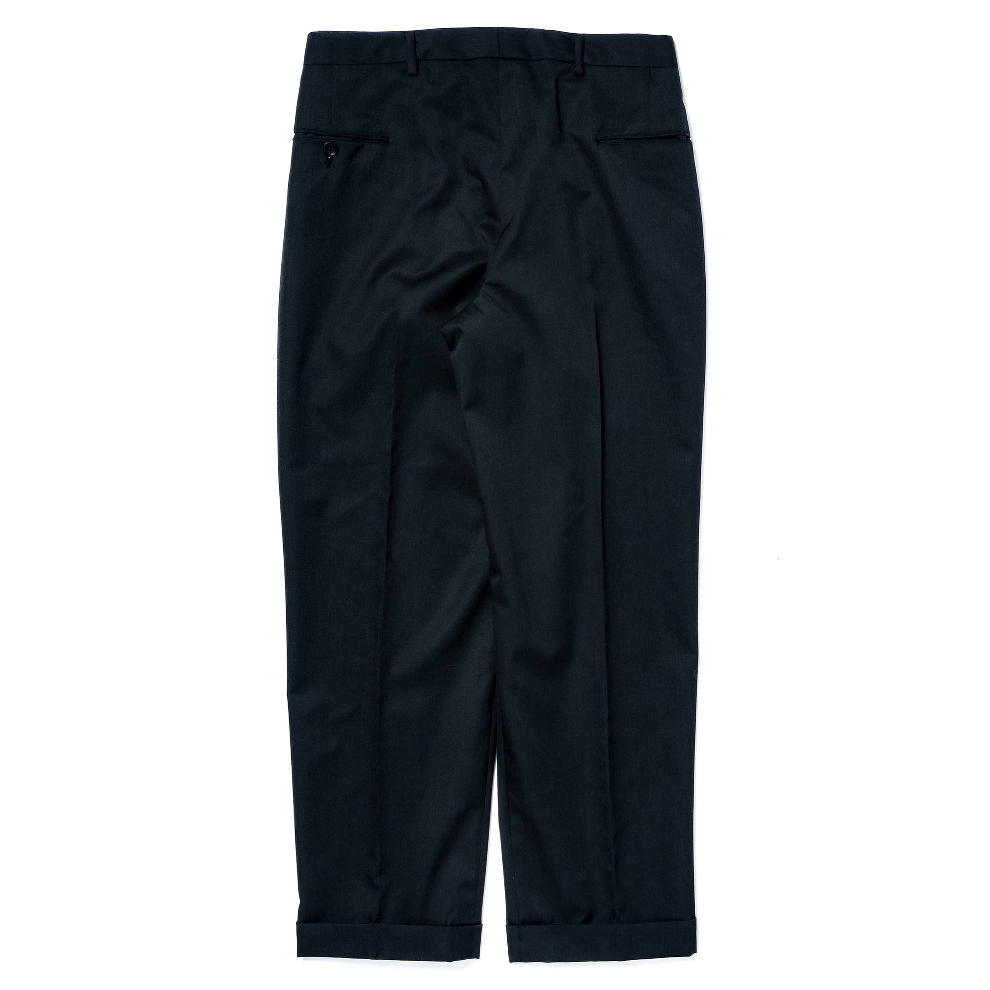 SINGLE-PLEAT WOOL TROUSERS