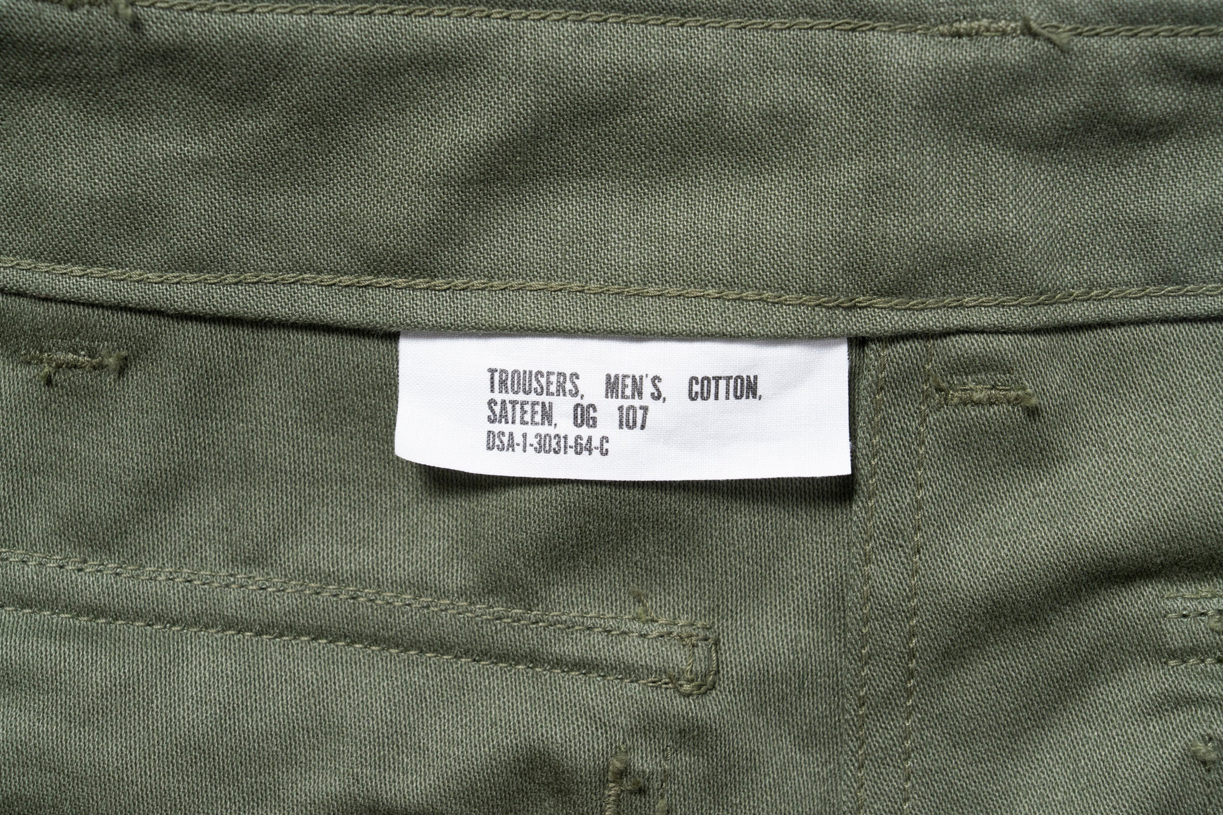 TROUSERS, MEN'S, COTTON SATEEN, OG-107 – The Real McCoy's