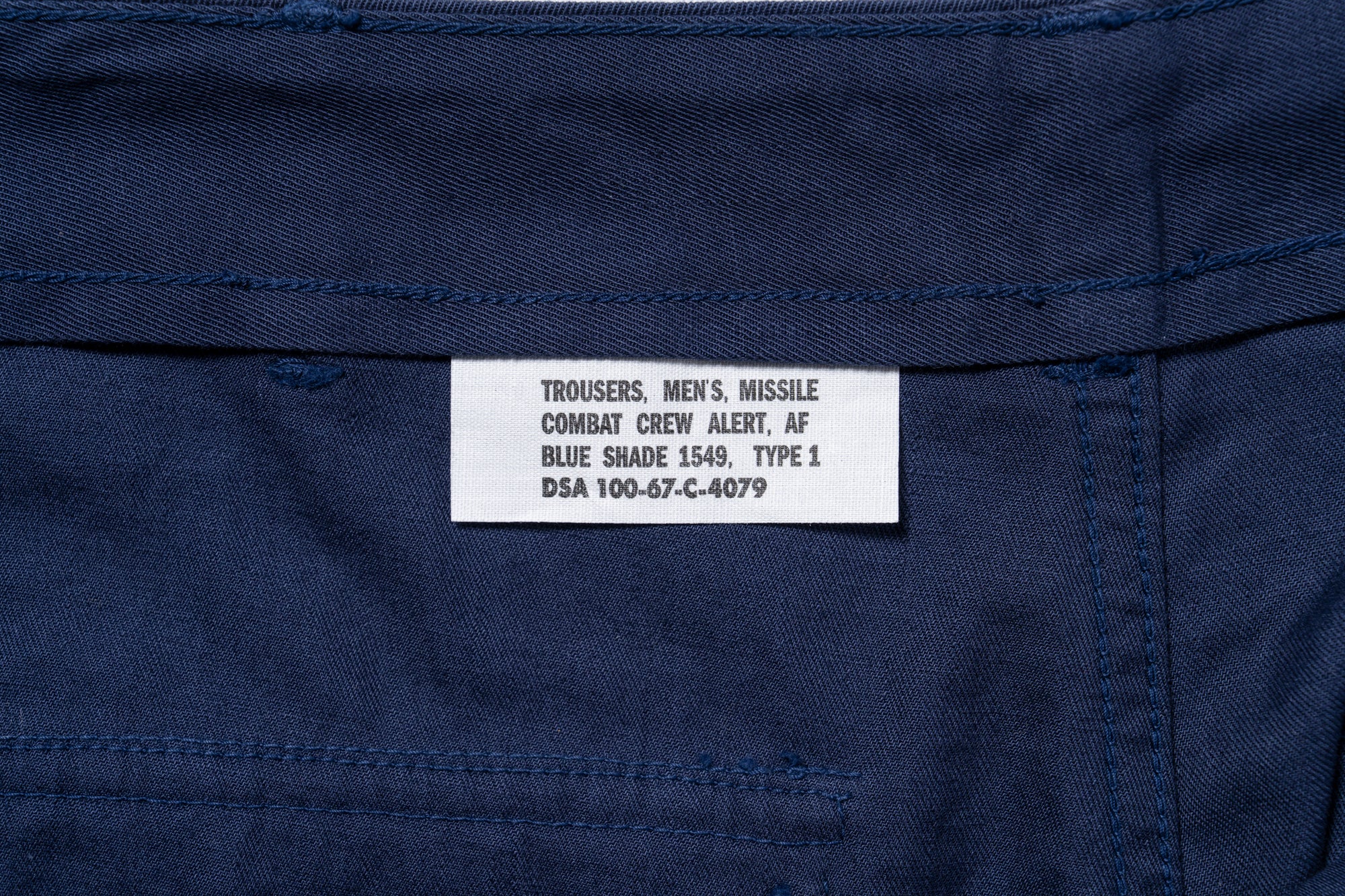 TROUSERS, MAN’S, MISSILE COMBAT CREW