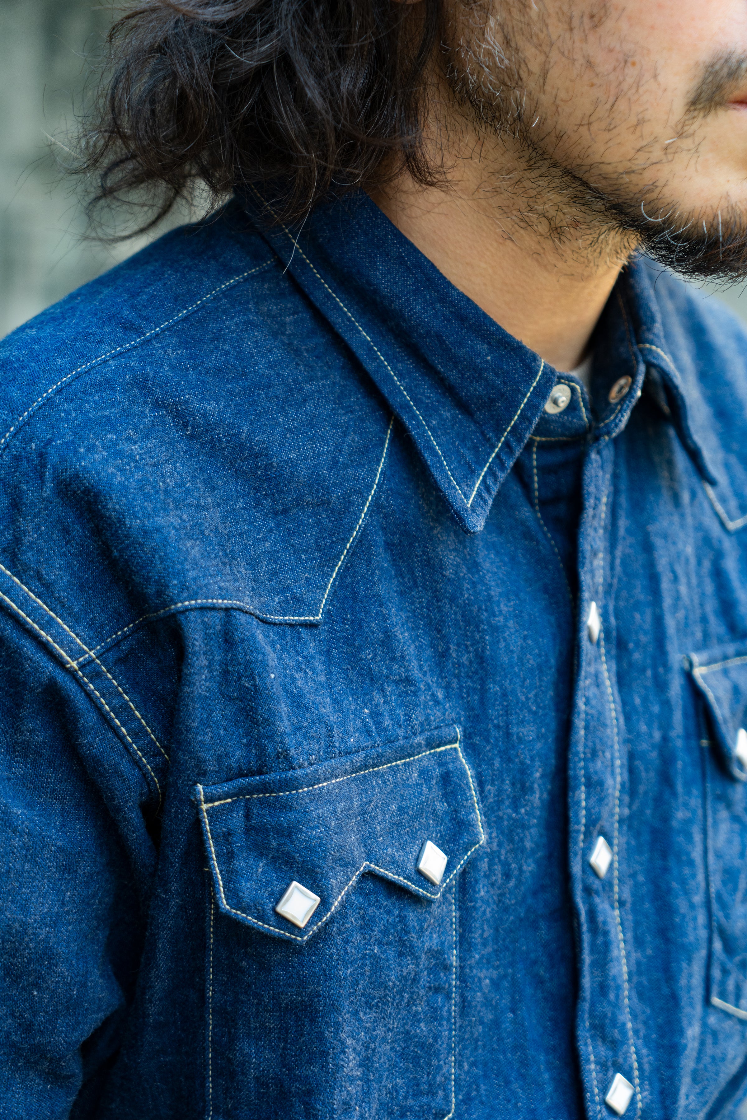 DENIM WESTERN SHIRT / SAWTOOTH – The Real McCoy's