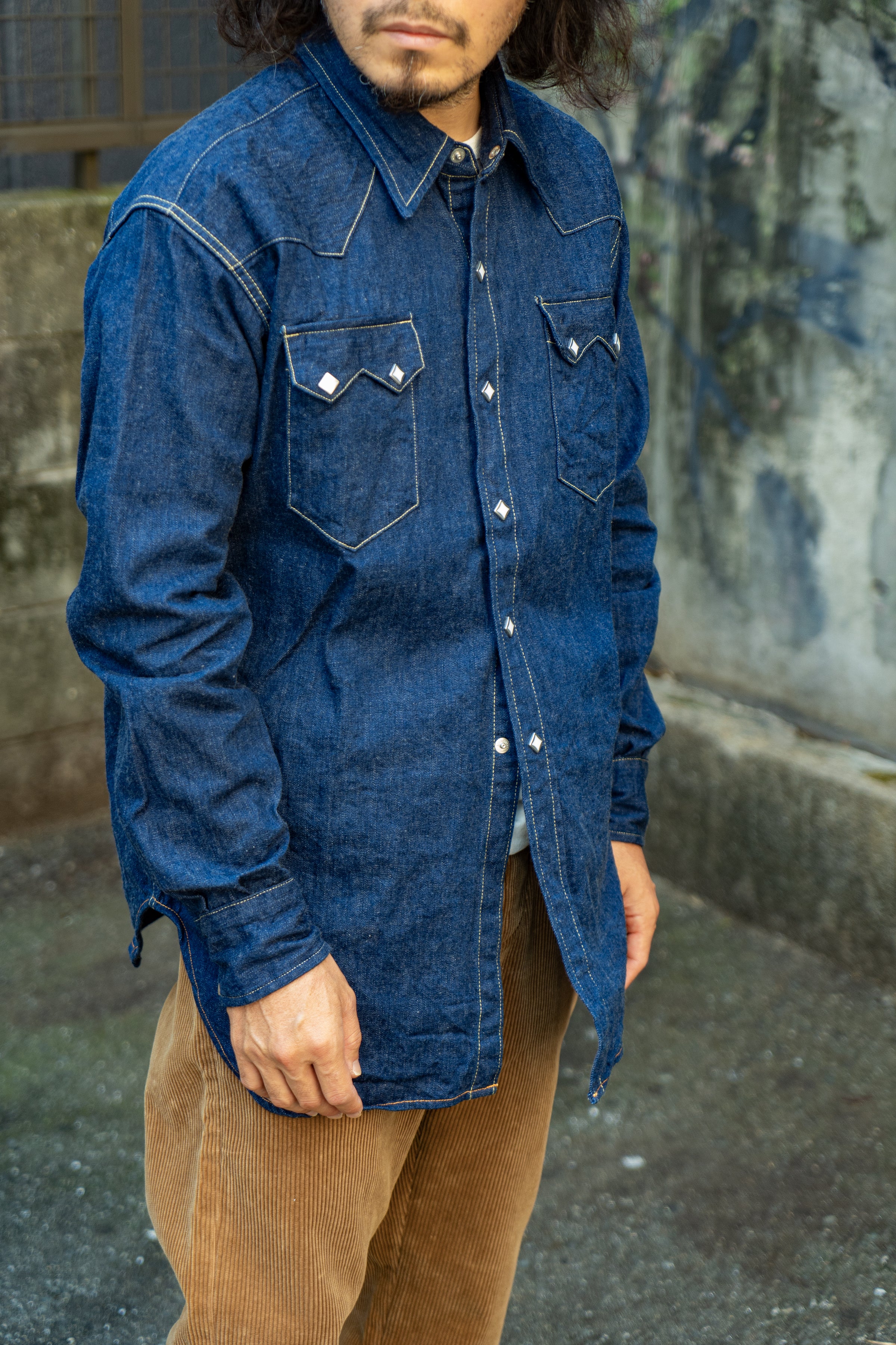 The REAL McCOY’Sディアスキン ウエスタンシャツ 14 1/2 JOE McCOY MS22003 DENIM WESTERN SHIRT / SAWTOOTH