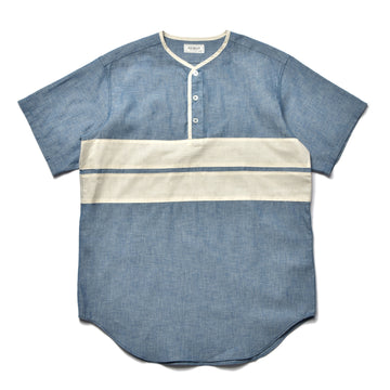 CHAMBRAY PULLOVER STRIPE SUMMER SHIRT