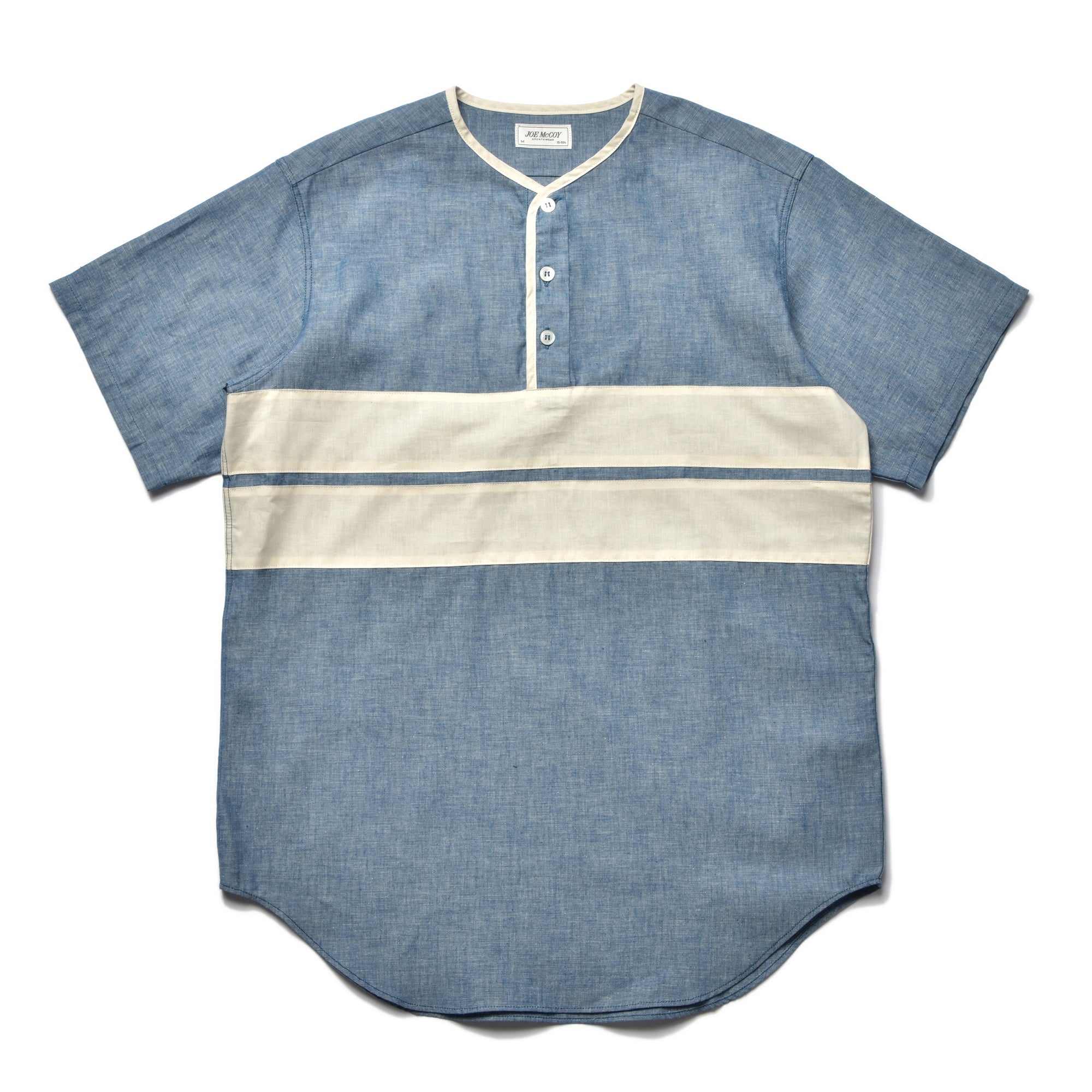 CHAMBRAY PULLOVER STRIPE SUMMER SHIRT