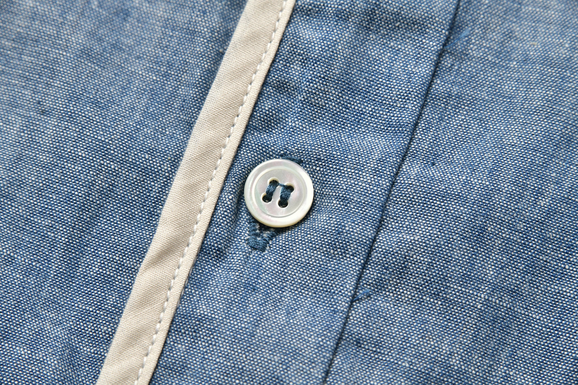 CHAMBRAY PULLOVER STRIPE SUMMER SHIRT