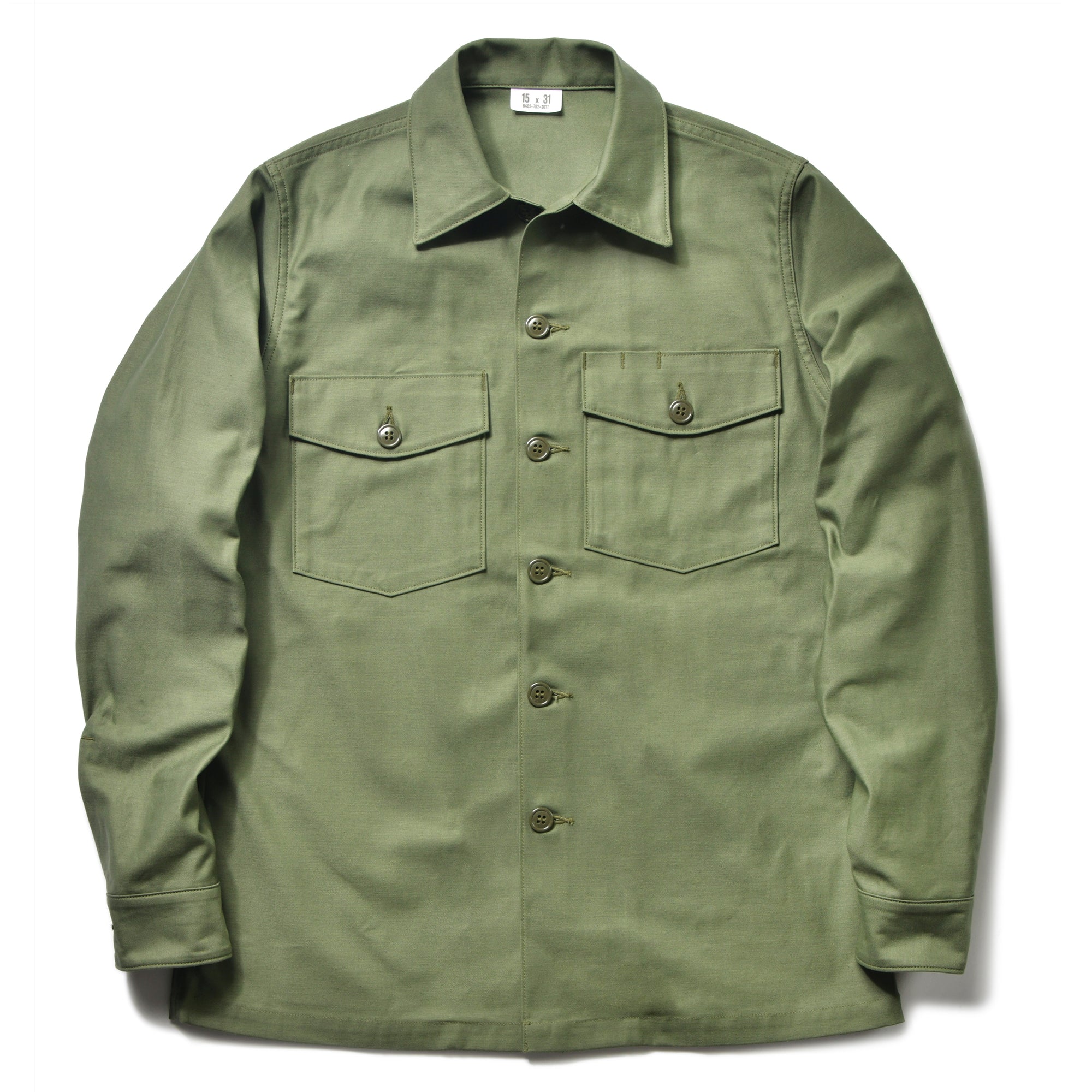 SHIRT, MAN'S, COTTON SATEEN, OG-107 The Real McCoy's SHIRT, MAN'S, COTTON SATEEN, OG-107 The Real McCoy's