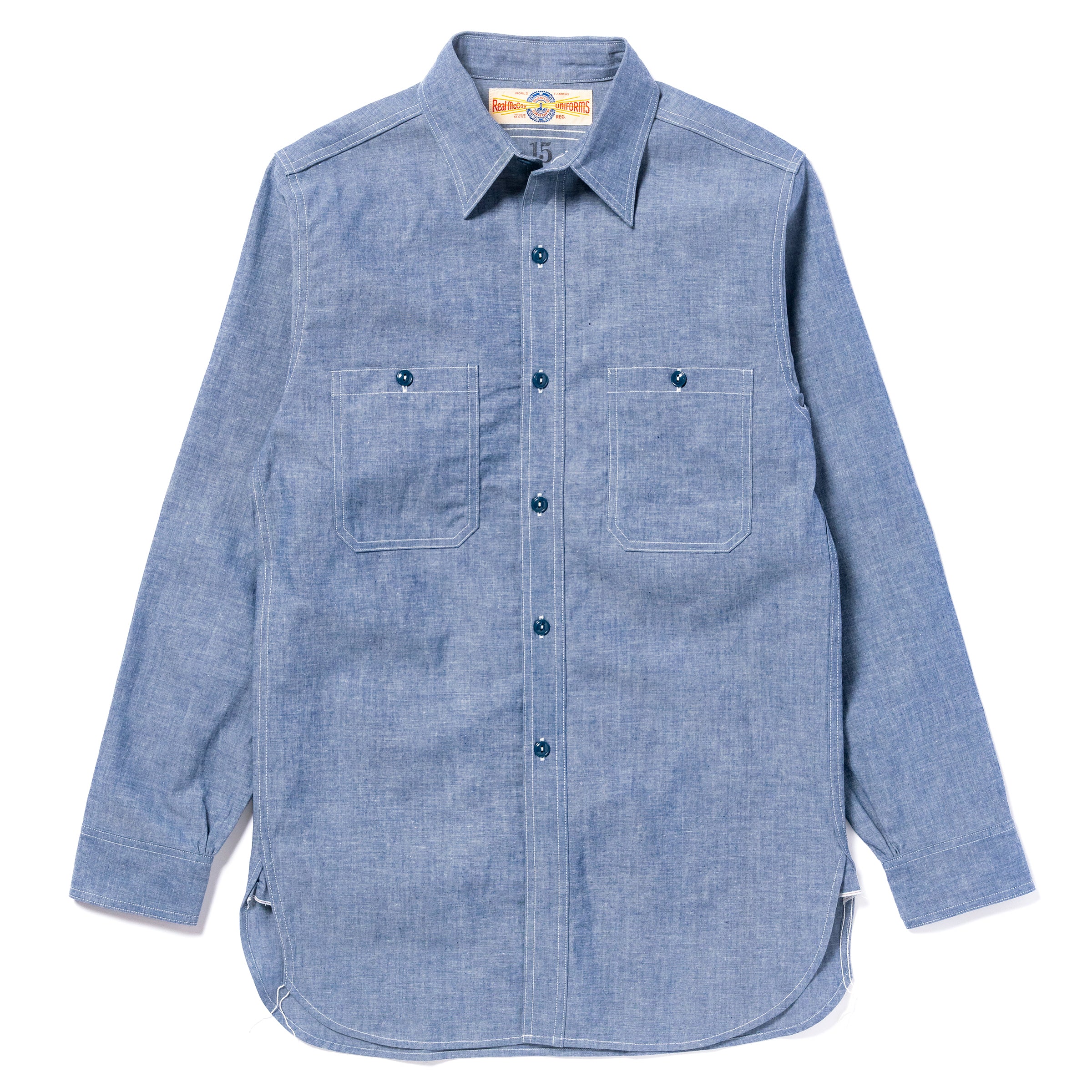 U.S. NAVY CHAMBRAY L/S SHIRT (LONG) – The Real McCoy's