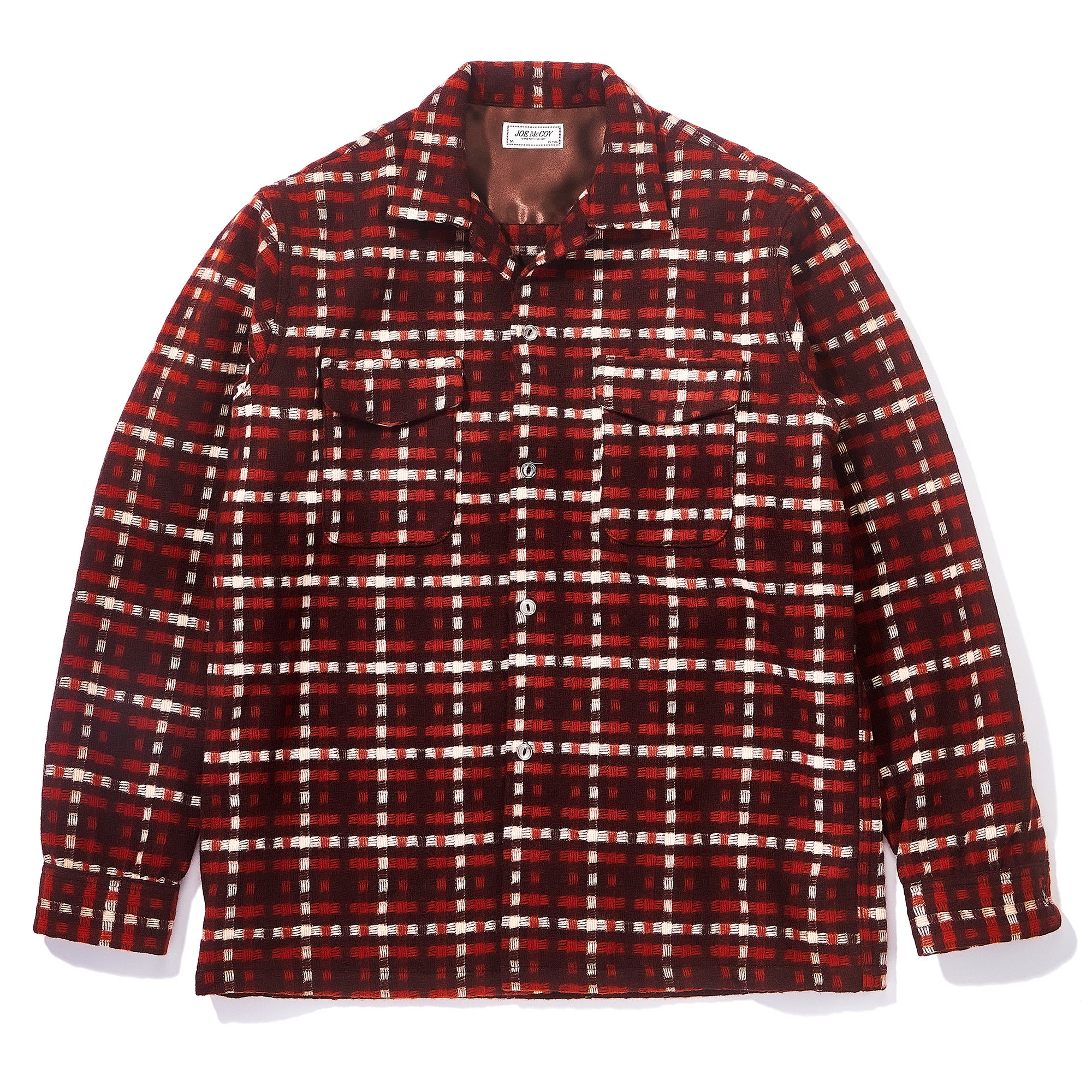 WOOL STRIPE OPEN-COLLAR SHIRT