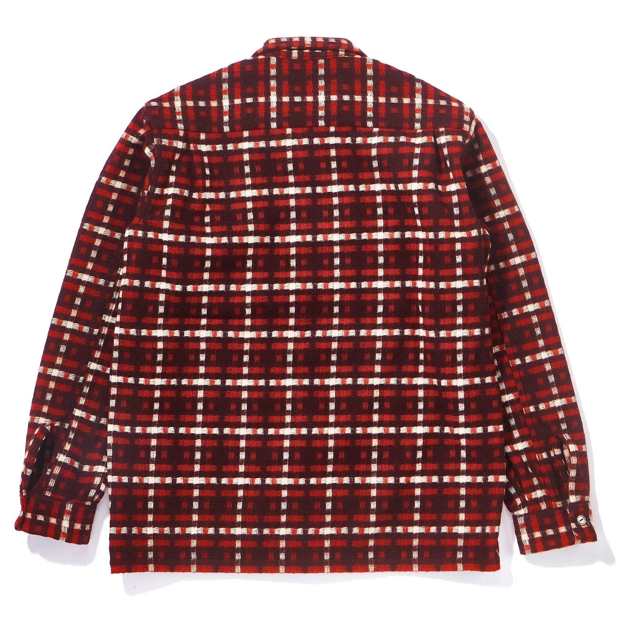 WOOL STRIPE OPEN-COLLAR SHIRT