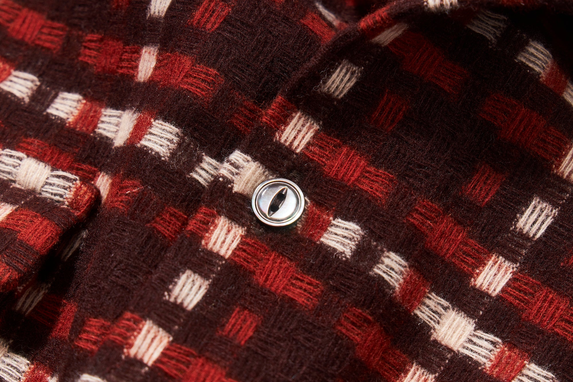 WOOL STRIPE OPEN-COLLAR SHIRT