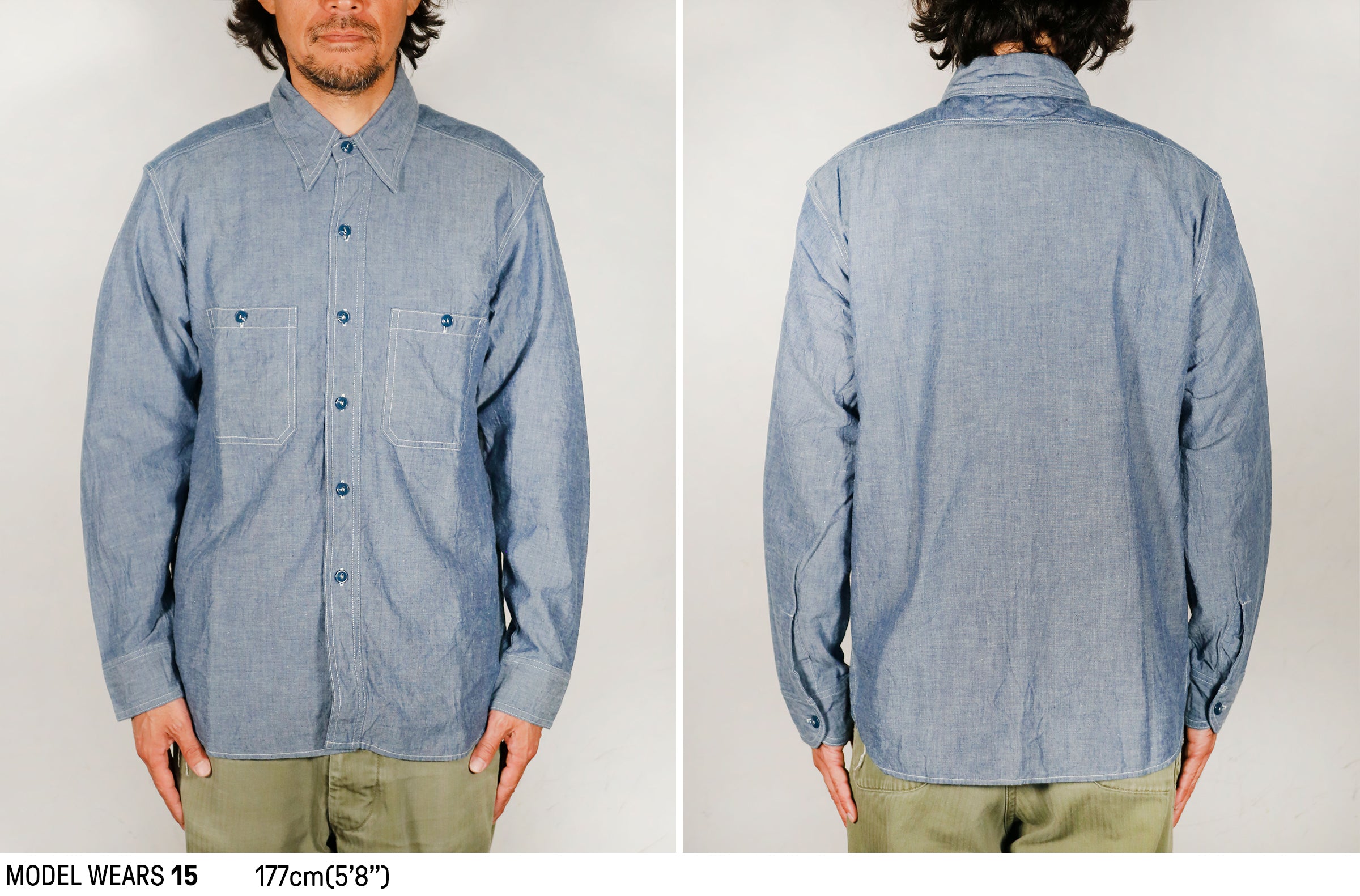 U.S. NAVY CHAMBRAY SHIRT L/S (MODIFY) – The Real McCoy's