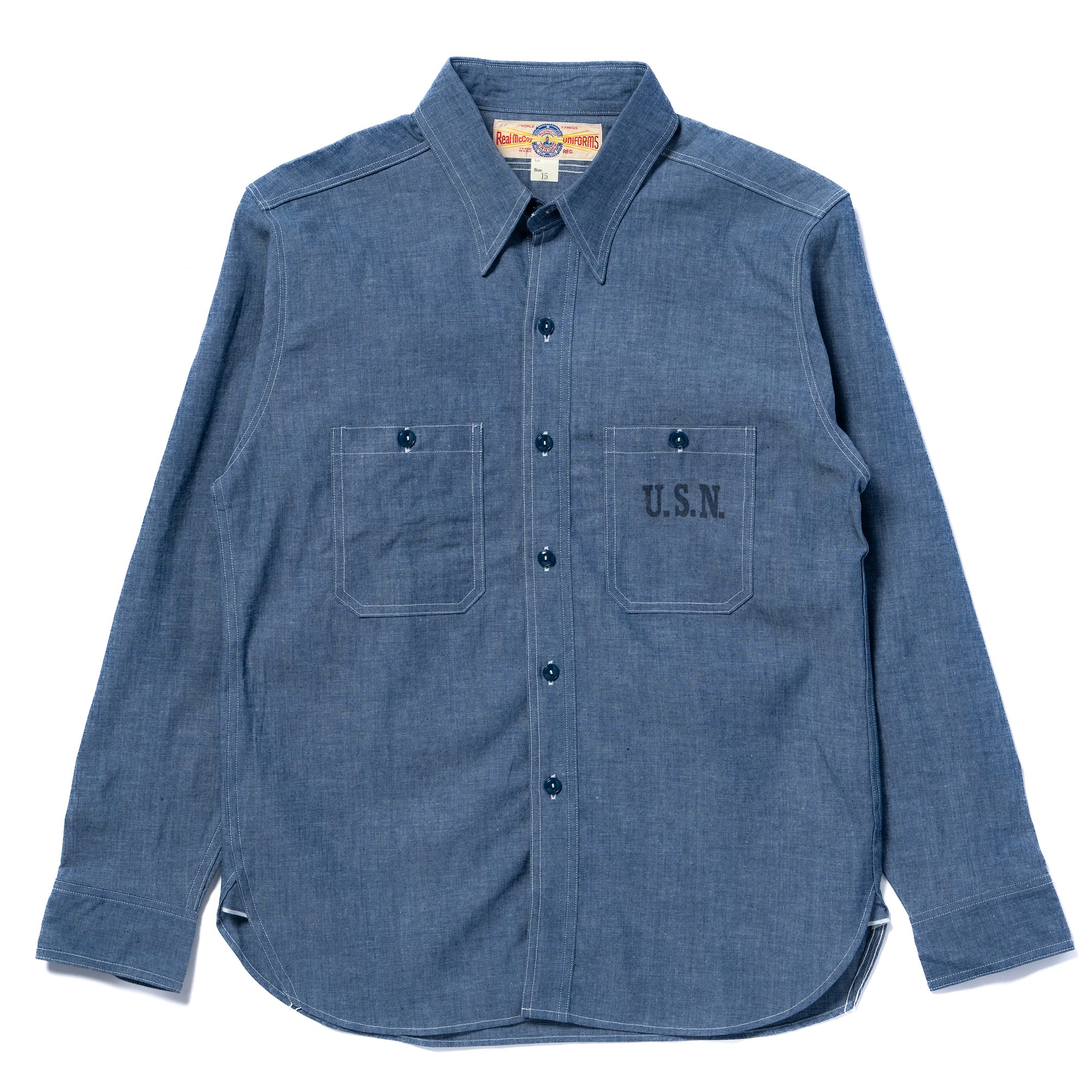 U.S. NAVY CHAMBRAY SHIRT L/S (MODIFY) / USN