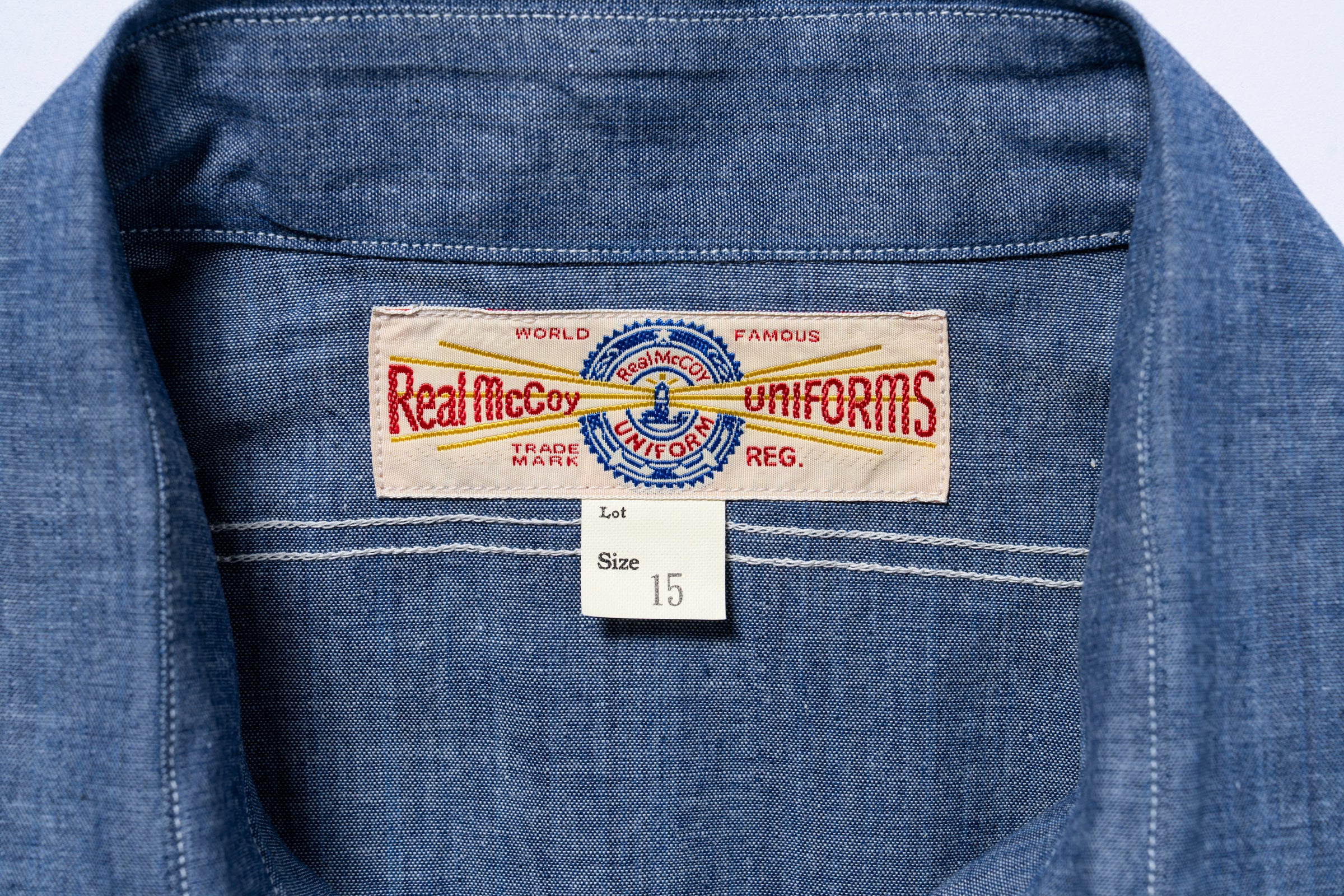 U.S. NAVY CHAMBRAY SHIRT S/S (MODIFY) / USN – The Real McCoy's