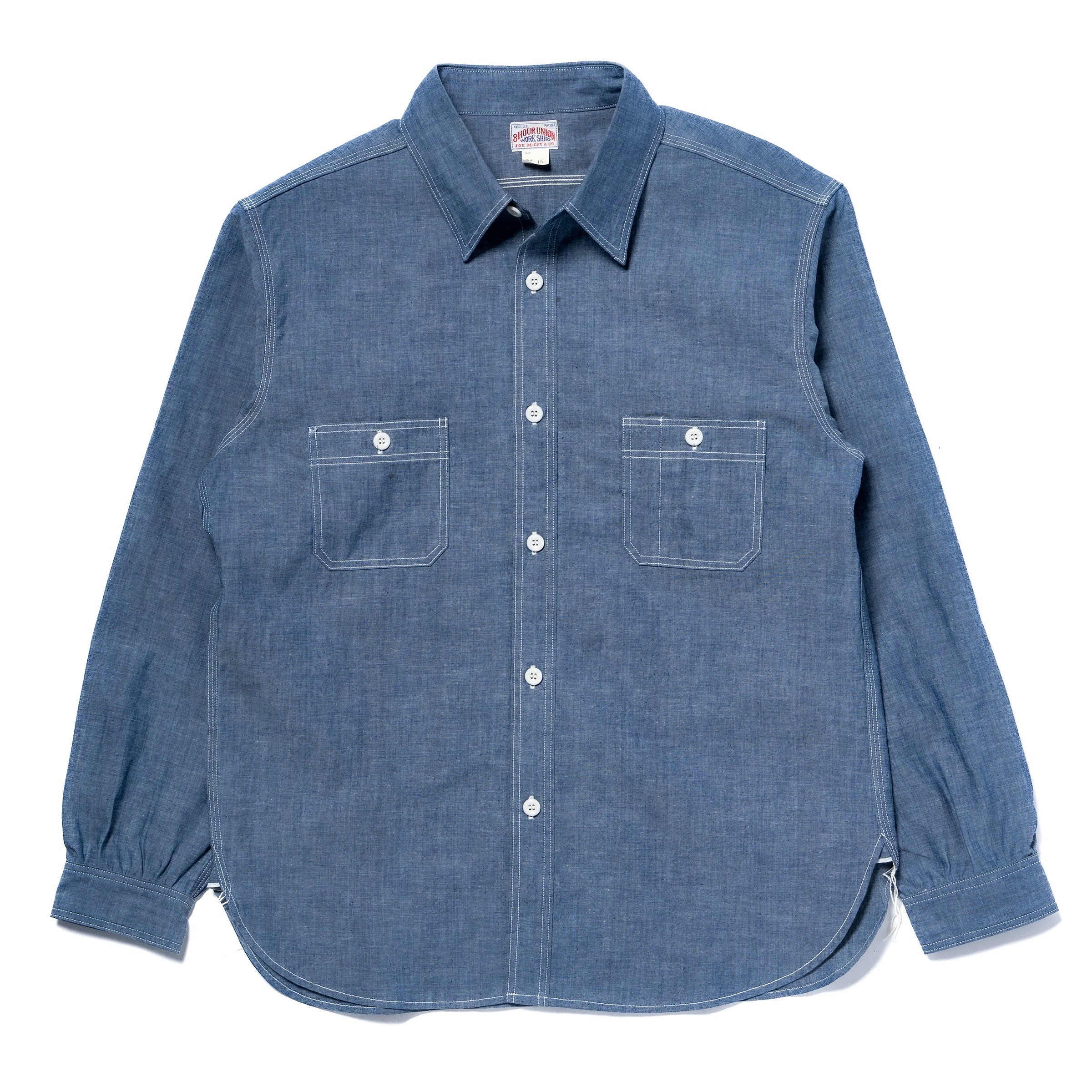 8HU CHAMBRAY SERVICEMAN WORK SHIRT – The Real McCoy's