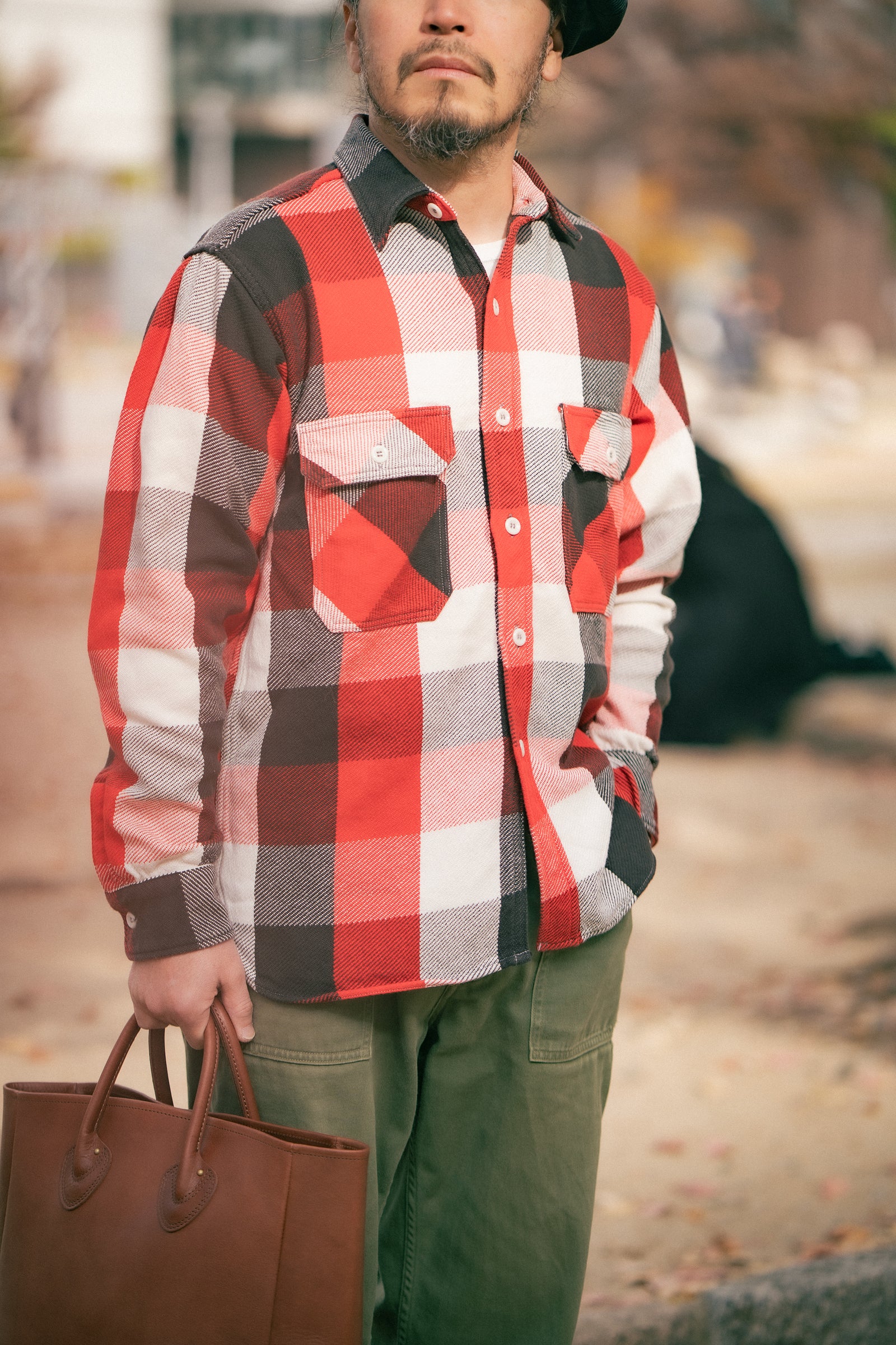 8HU LUMBERJACK BLOCK CHECK FLANNEL SHIRT Gallery Image 2