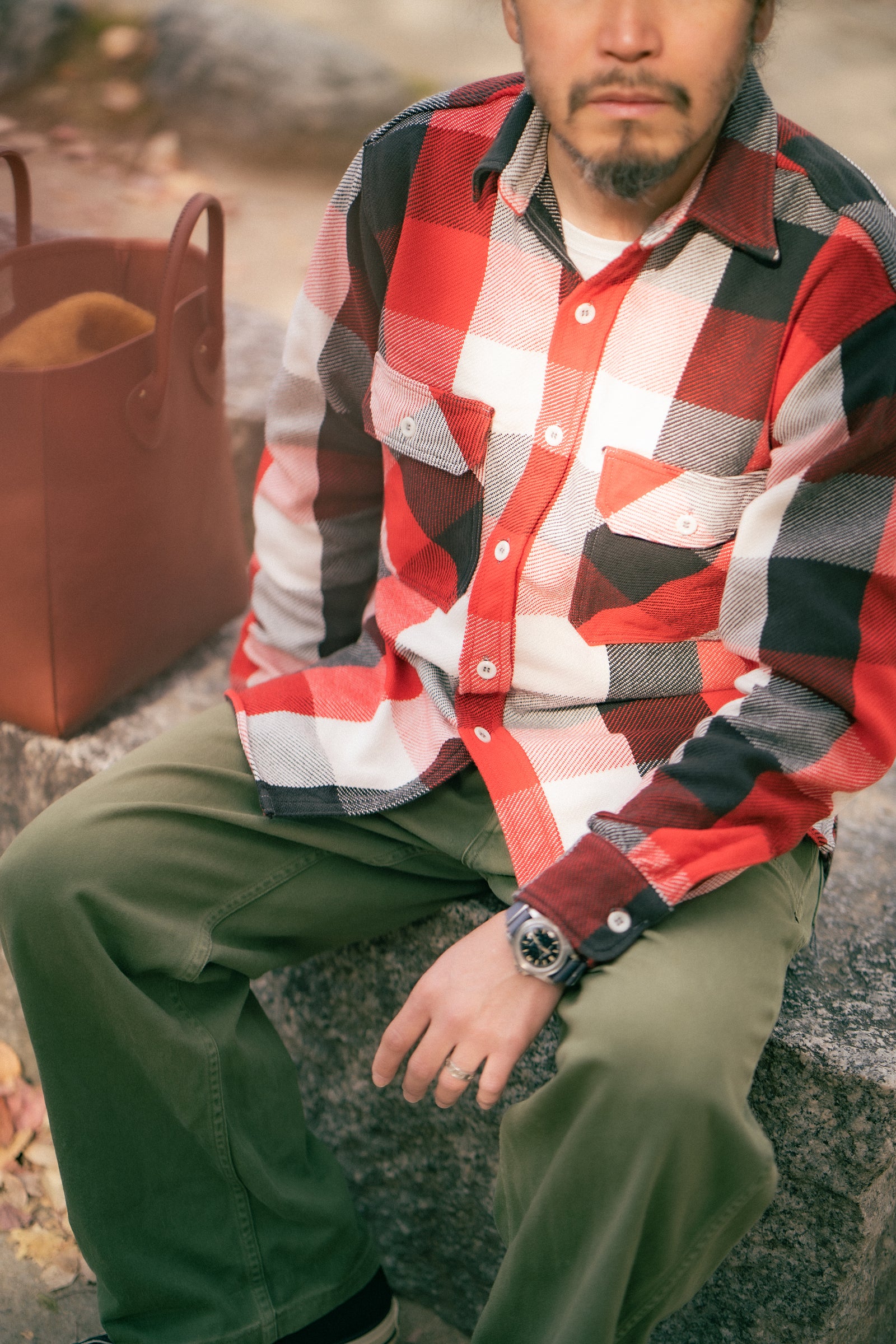 8HU LUMBERJACK BLOCK CHECK FLANNEL SHIRT Gallery Image 1