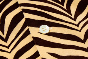 PRINTED VELOUR OPEN-COLLAR SHIRT / ZEBRA