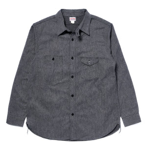 8HU CIGARETTE POCKET MOCK-TWIST CHAMBRAY WORK SHIRT
