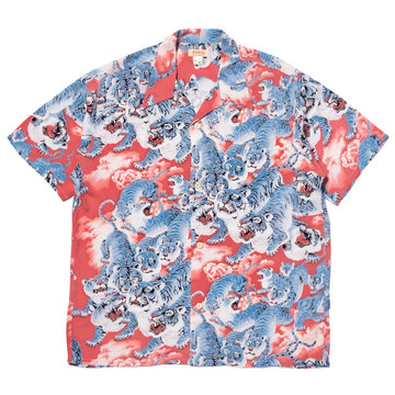 MS25900 - The Real McCoy's HAWAIIAN SHIRT / HYAKU-TORA - Red