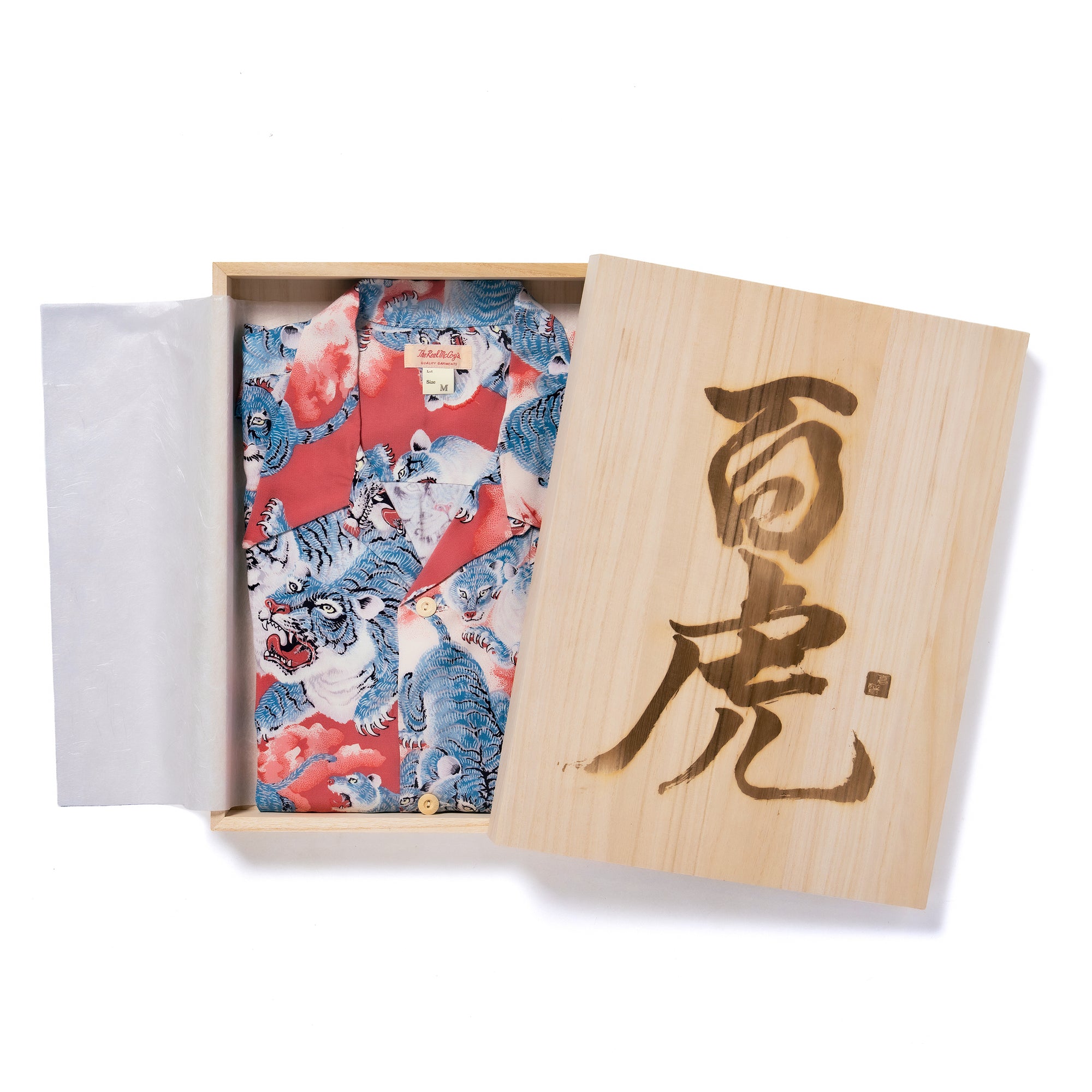 The Reak McCoy's HAWAIIAN SHIRT / HYAKU-TORA in wooden display box