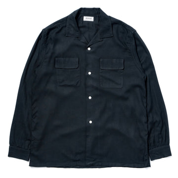 OPEN COLLAR RAYON SHIRT