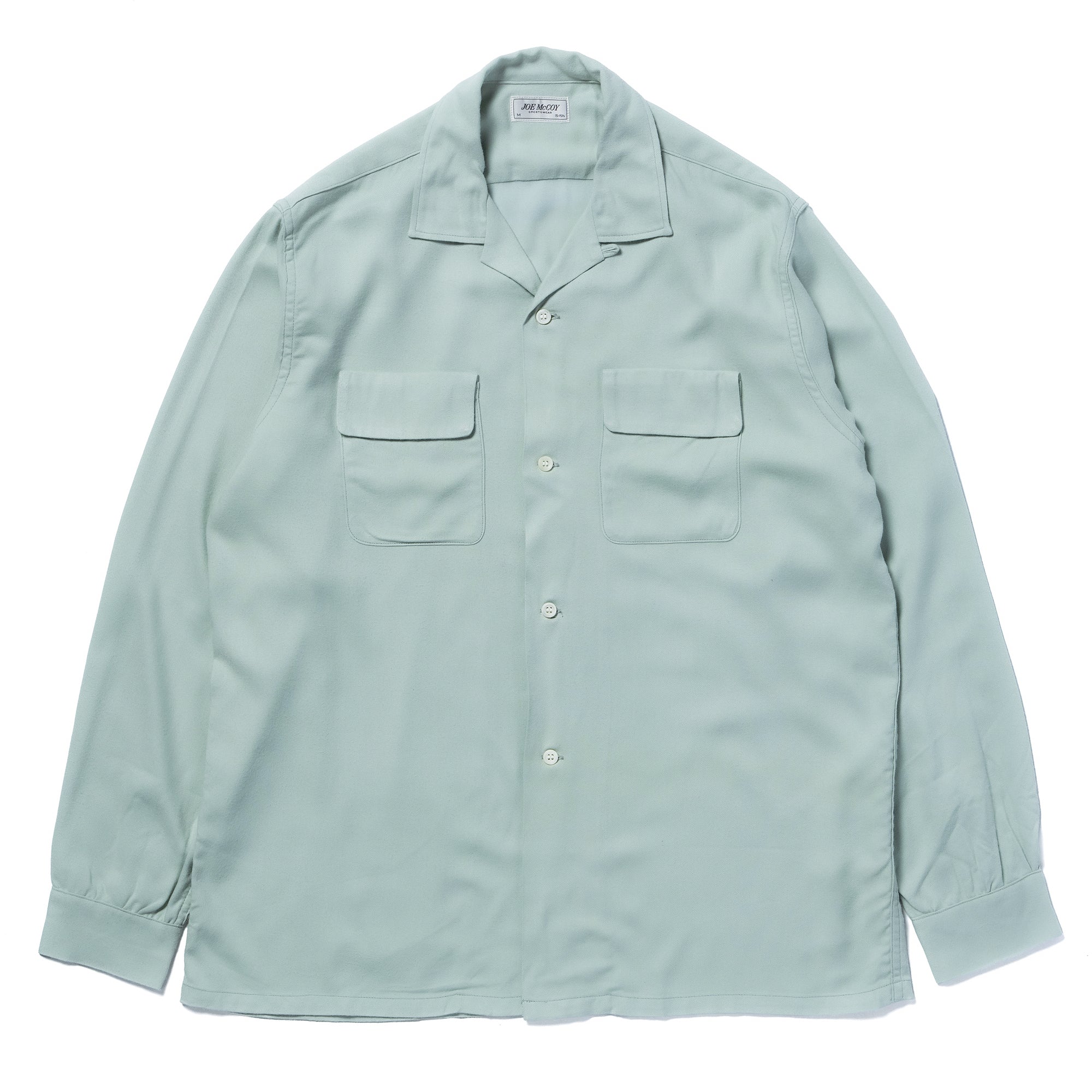 OPEN COLLAR RAYON SHIRT
