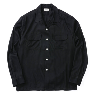 OPEN COLLAR RAYON SHIRT