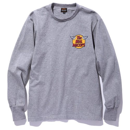 THE REAL McCOY'S LOGO TEE L/S - Grey / M