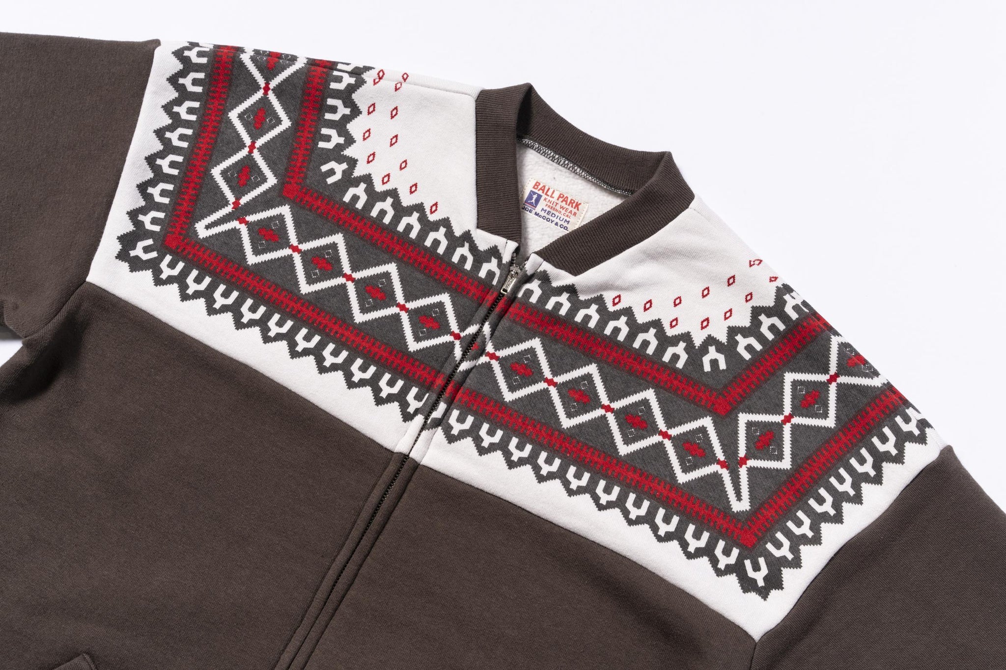 PRINTED SNOW PATTERN F/Z SWEATSHIRT