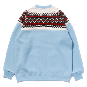 PRINTED SNOW PATTERN F/Z SWEATSHIRT