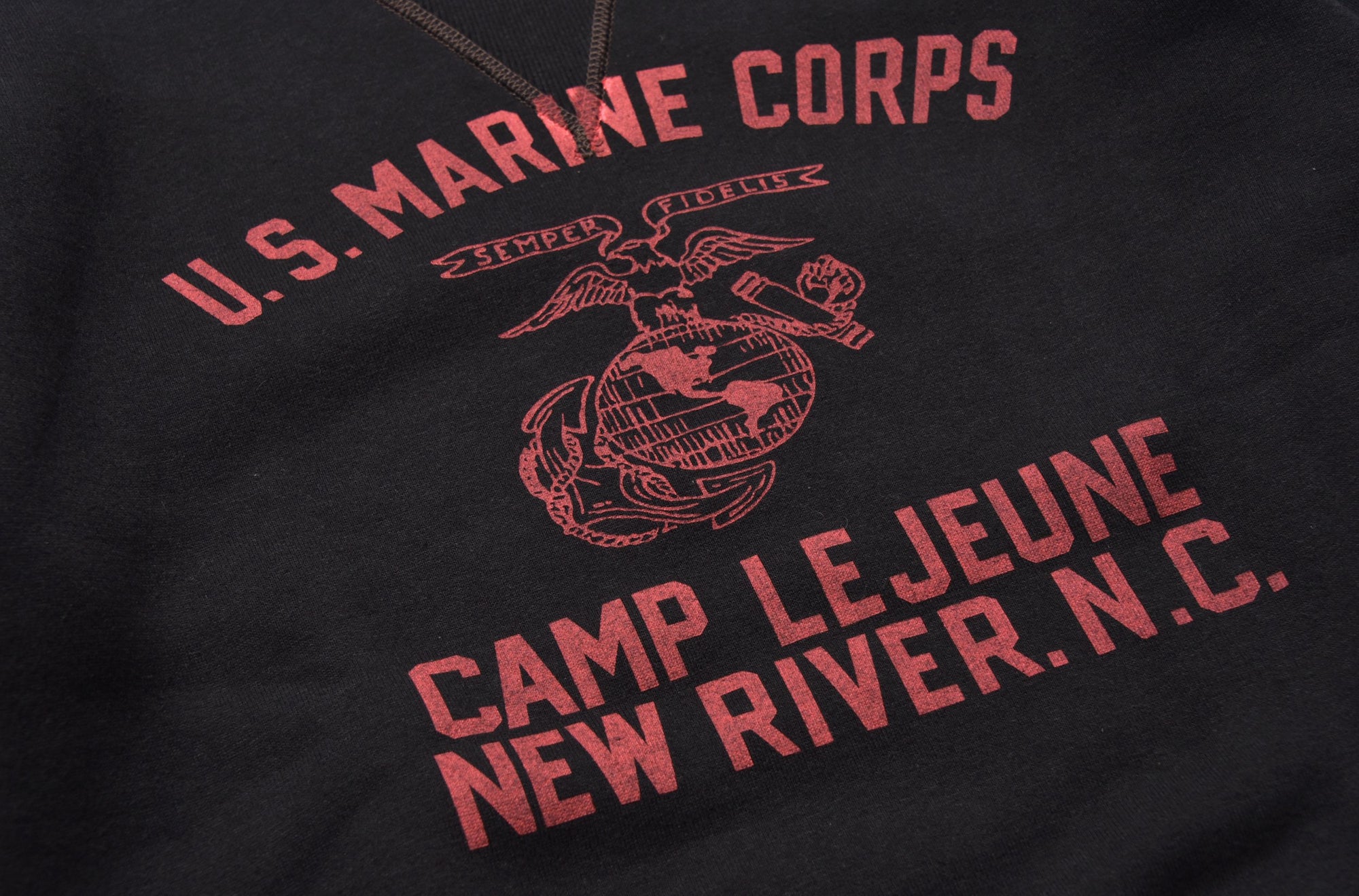 MILITARY PRINT SWEATSHIRT / USMC CAMP LEJEUNE