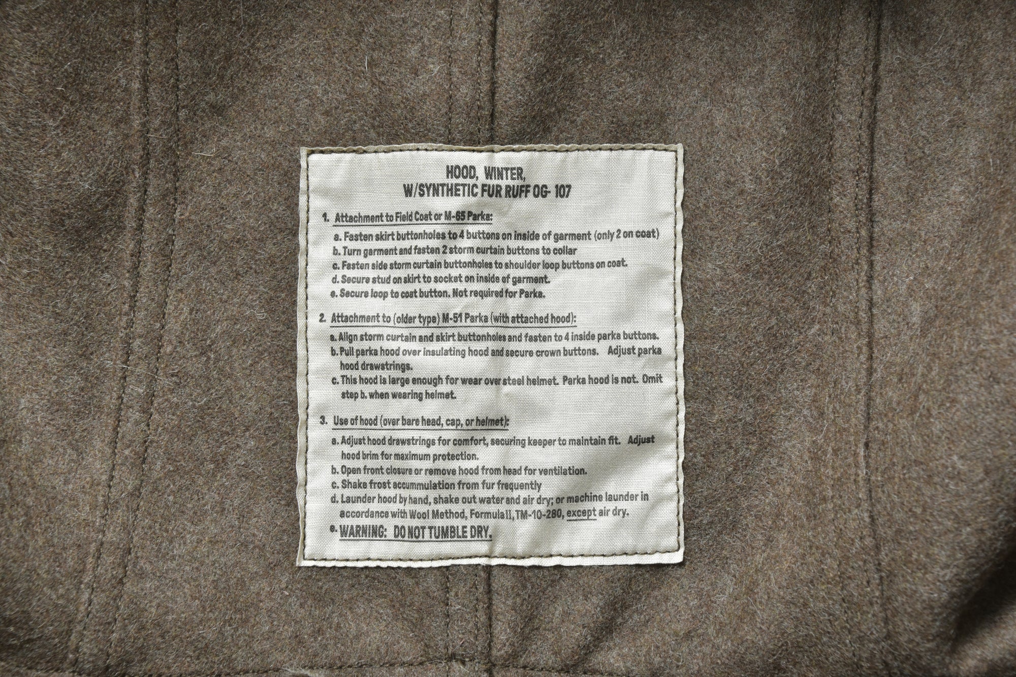 HOOD, WINTER, W/ SYNTHETIC FUR RUFF