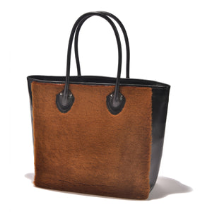 MOUTON LEATHER TOTE BAG / BROWN