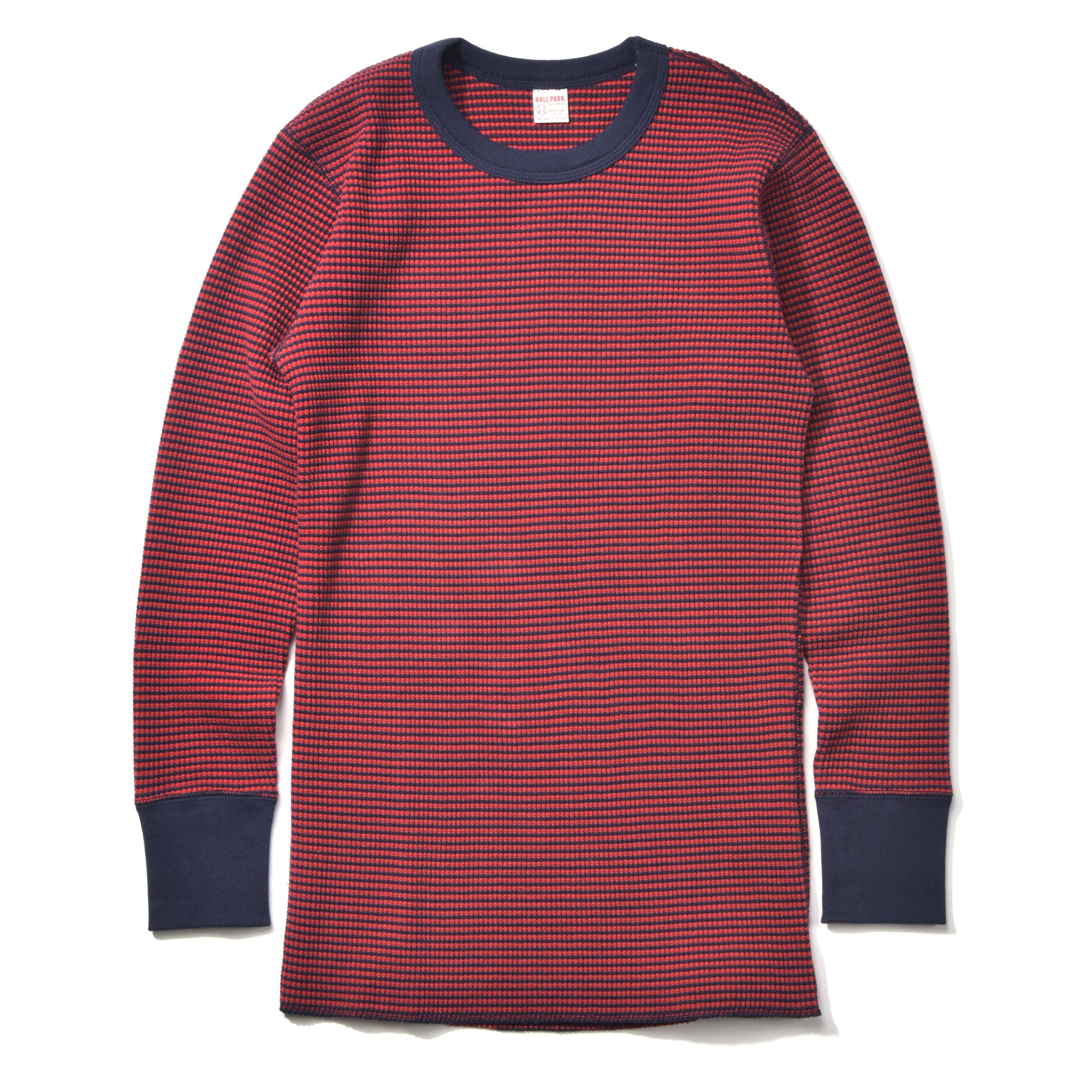 WAFFLE STRIPE THERMAL SHIRT L/S