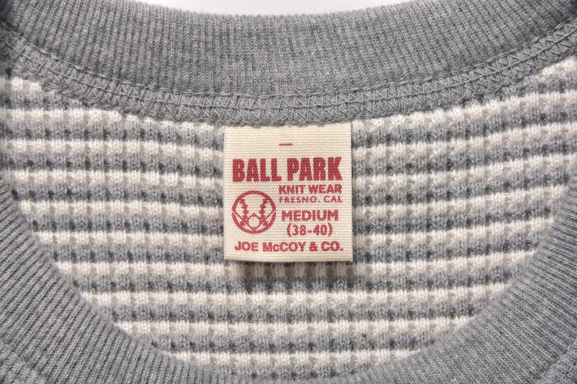 WAFFLE STRIPE THERMAL SHIRT L/S