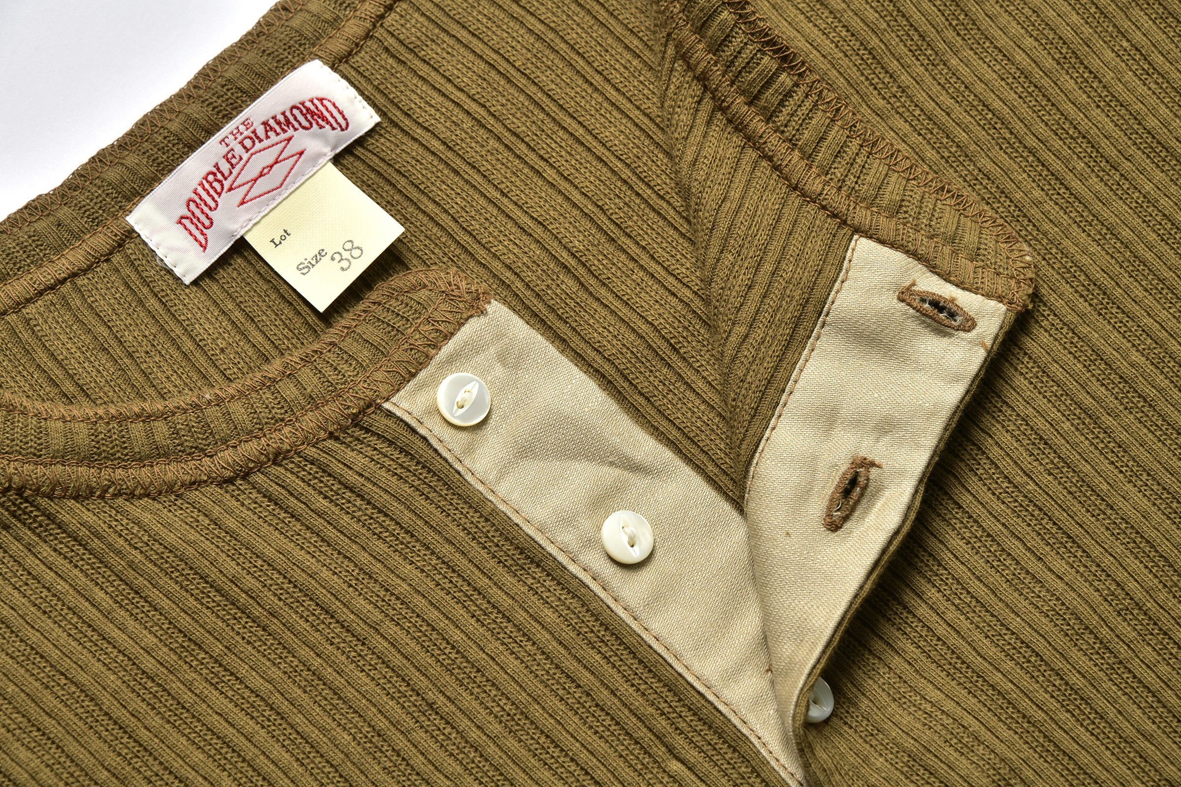 DOUBLE DIAMOND EYELET HENLEY UNDERSHIRT – The Real McCoy's